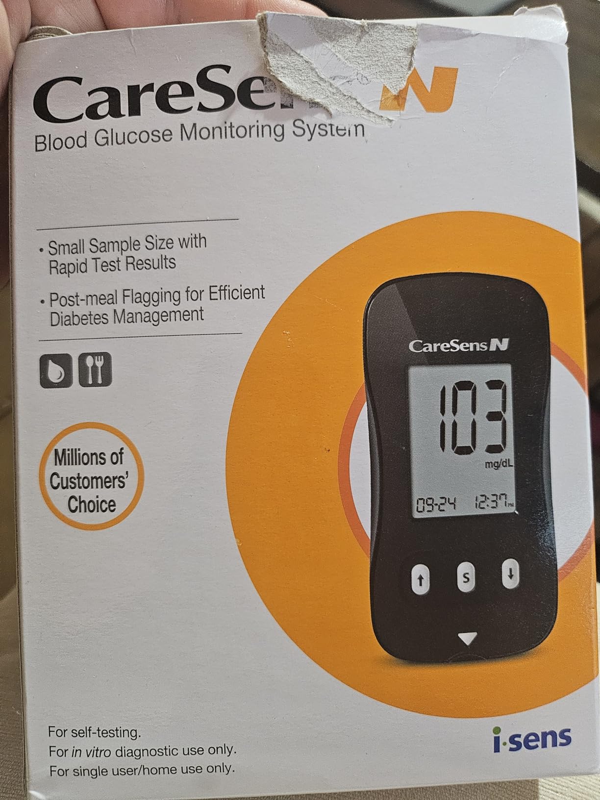 CareSens N Blood Glucose Monitor Kit with 100 Blood Sugar Test Strips, 100 Lancets, 1 Blood Glucose Meter, 1 Lancing Device, 1 Control Solution, Travel Case for Diabetes Testing for Personal Use customer photo 1