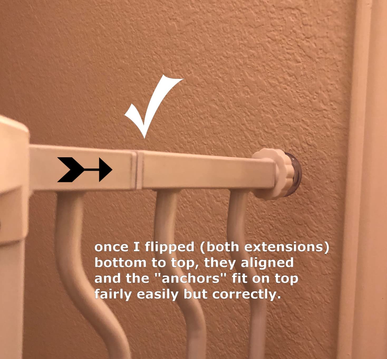 BalanceFrom Easy Walk-Thru Safety Gate for Doorways and Stairways with Auto-Close/Hold-Open Features, 30-Inch Tall, Fits 29.1-33.8 Inch Openings, White customer photo 2