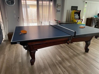 Pool Table Conversion Top - Go from Pool to Ping Pong in Seconds - Regulation Size - 9' x 5' - 19mm Thick Top - Regulation Net Set Included - Warranty: 3-Year customer photo 2