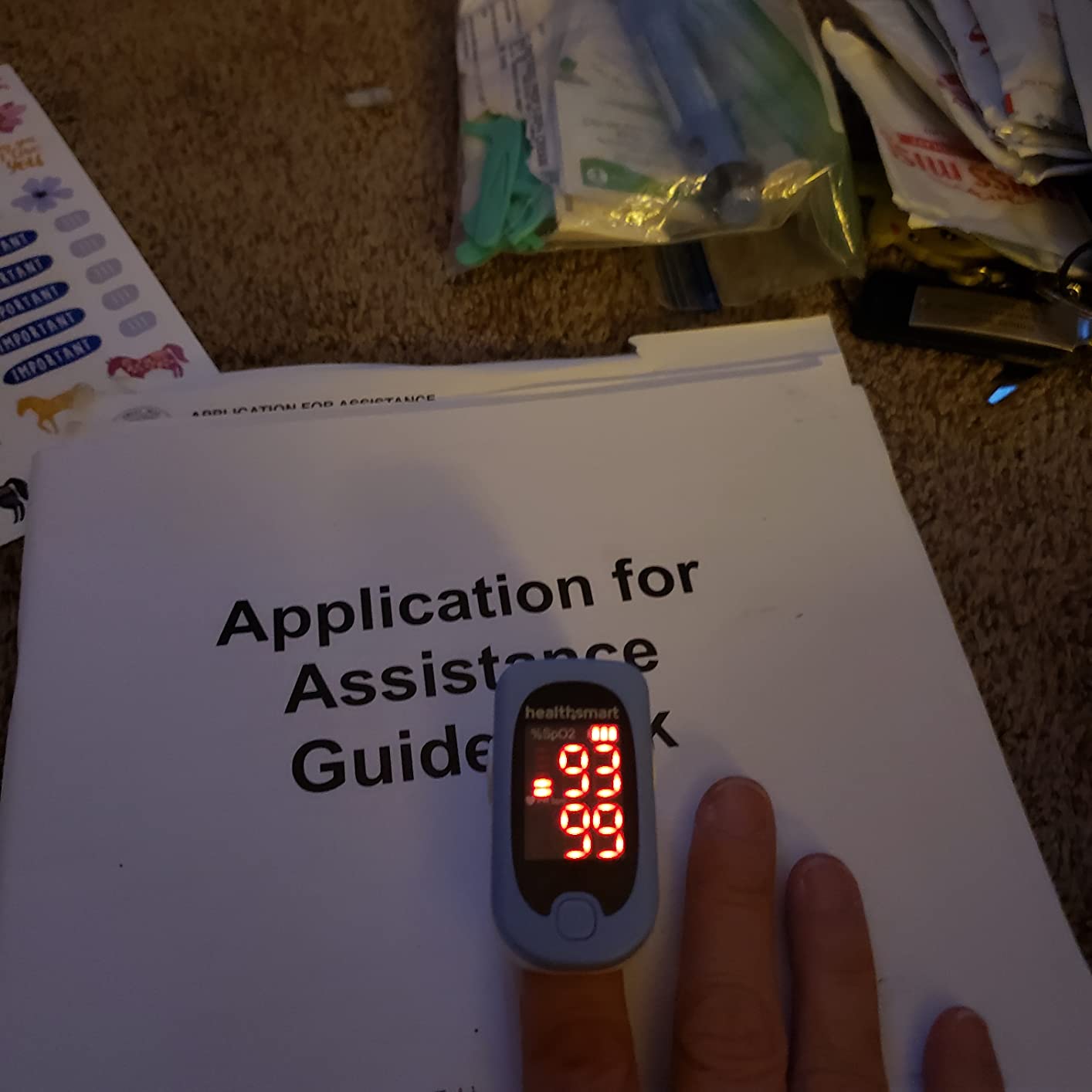 HealthSmart Pulse Oximeter for Fingertip, Displays Blood Oxygen Saturation & Pulse Rate, Accurate & Reliable, Batteries & Lanyard Included customer photo 1