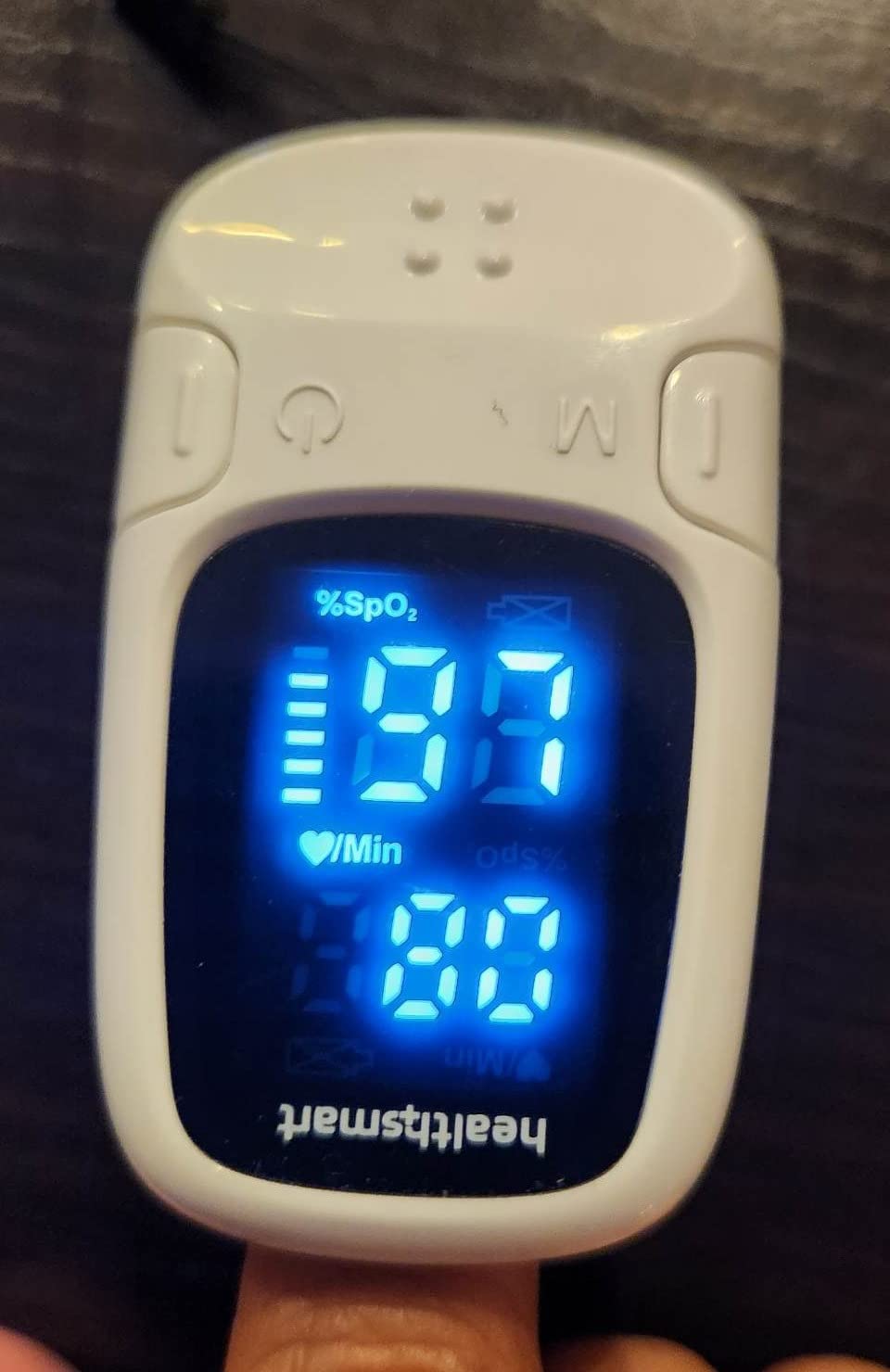 HealthSmart Pulse Oximeter for Fingertip, Displays Blood Oxygen Saturation & Pulse Rate, Accurate & Reliable, Batteries & Lanyard Included customer photo 2