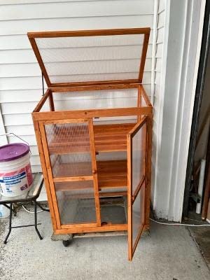 MCombo Cold Frame Greenhouse, Wooden Cabinet with Shelves, 0760 (Orange) customer photo 2