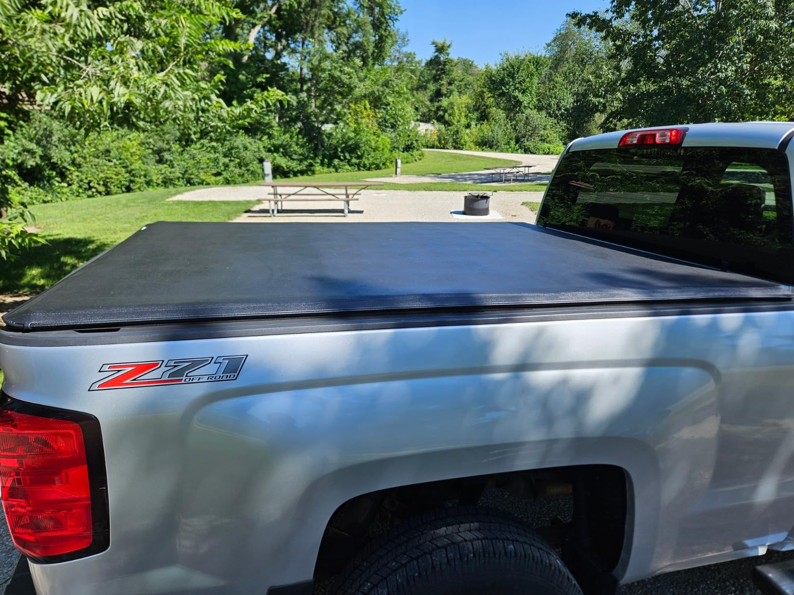 Amazon Basics Soft Roll-Up Truck Bed Tonneau Cover, 5.8 feet, Water-Resistant, Easy Install for 2014-2019 Chevy Silverado, GMC Sierra 1500, Fleetside customer photo 1