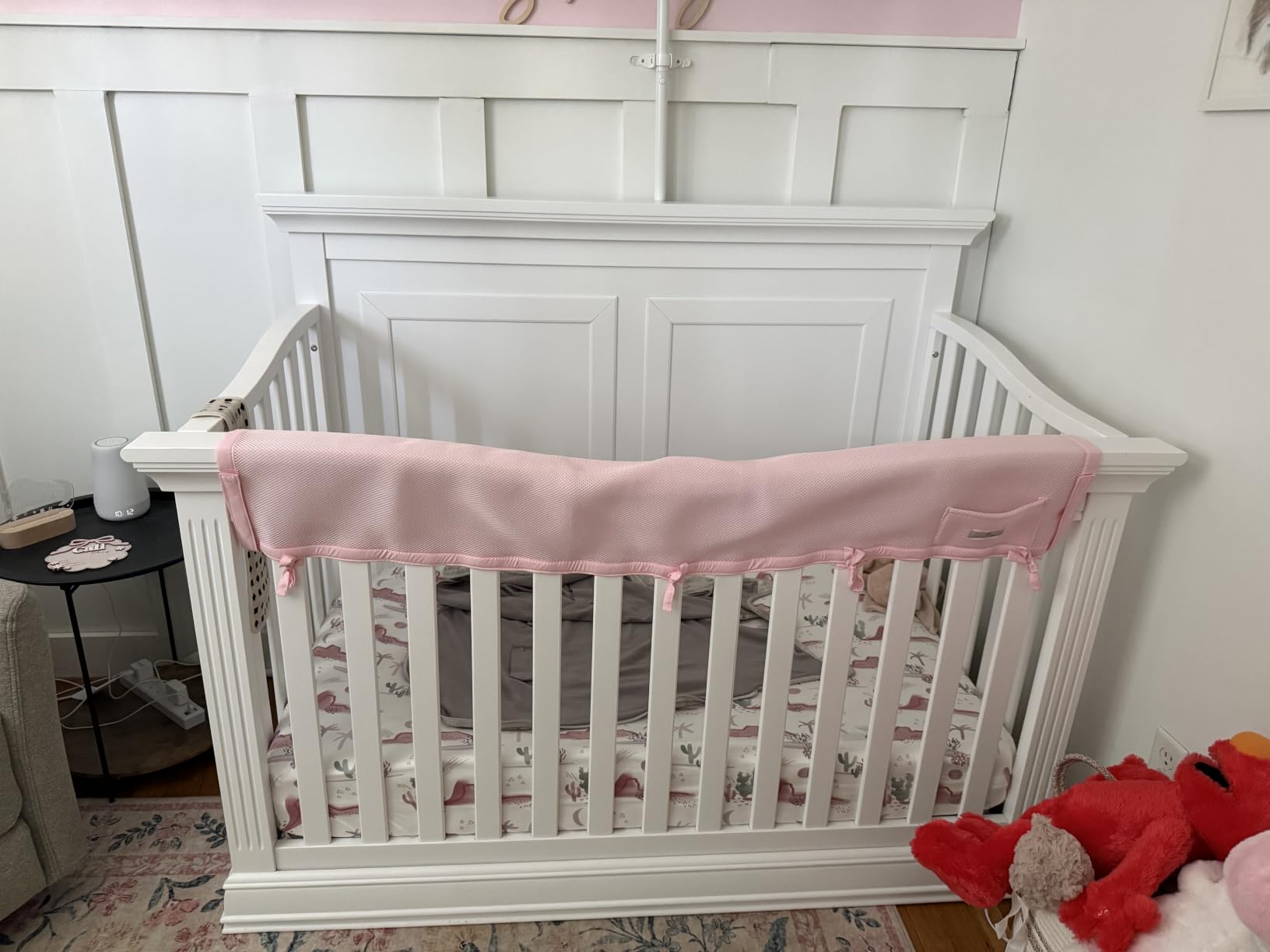 BreathableBaby Breathable Mesh RailGuard Teething Cover — White — 51” Long Panel (1) — Fits Most Full-Size and Does Not Fit Mini Cribs — Use with Coordinating Short Panels for Extra Coverage customer photo 2