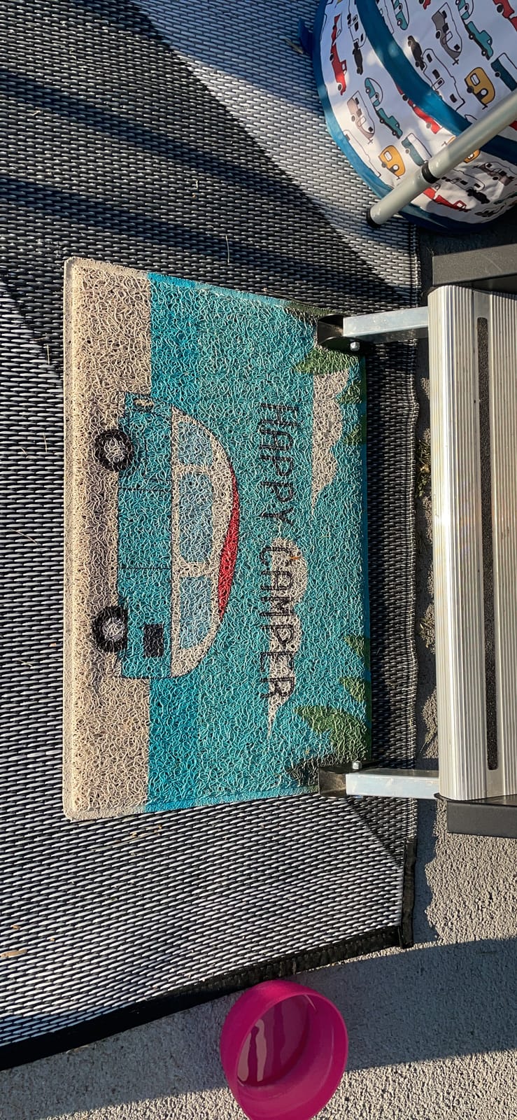 Aucuda Happy Camper RV Door Mat for Indoor Outside Entrance, 24