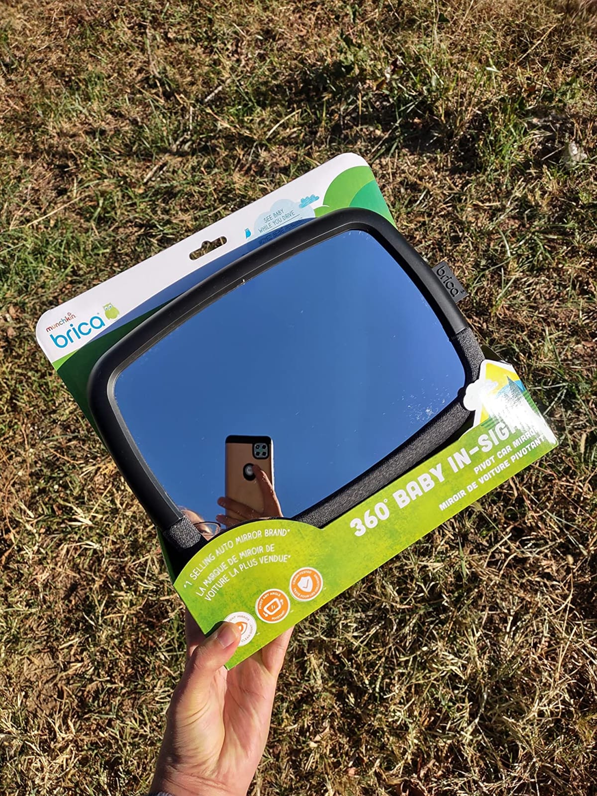 Munchkin Pivot 360 Baby Car Mirror for Rear-Facing Car Seats, Black, 1 Pack customer photo 1