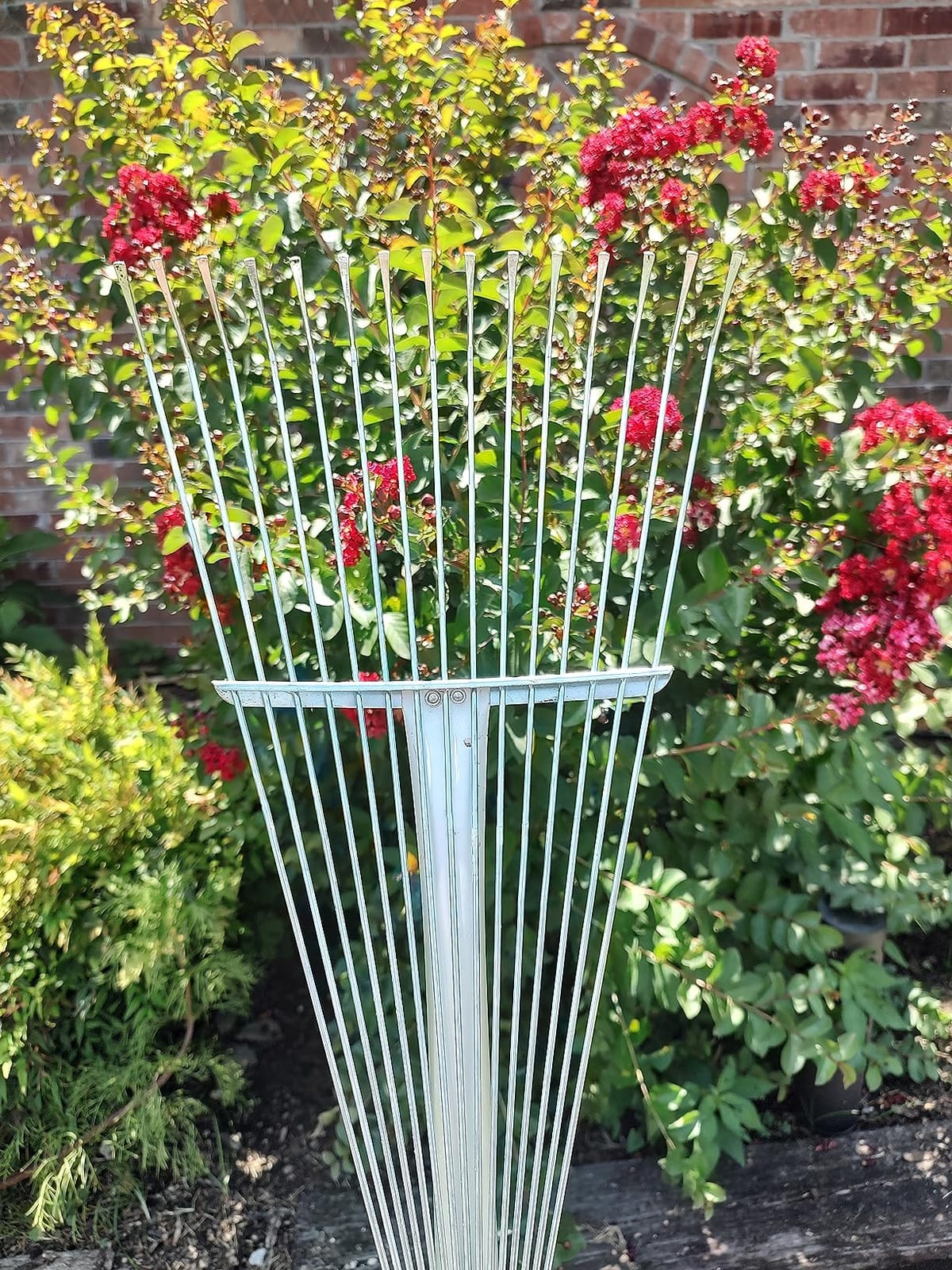 Buyplus Adjustable Garden Leaf Rake - 24 to 63 Inch Telescopic Metal Expandable Folding Leaves Rake, Metal Rake for Leaves, Yard Rakes for Lawn Yard, Flowers Beds, Black customer photo 1
