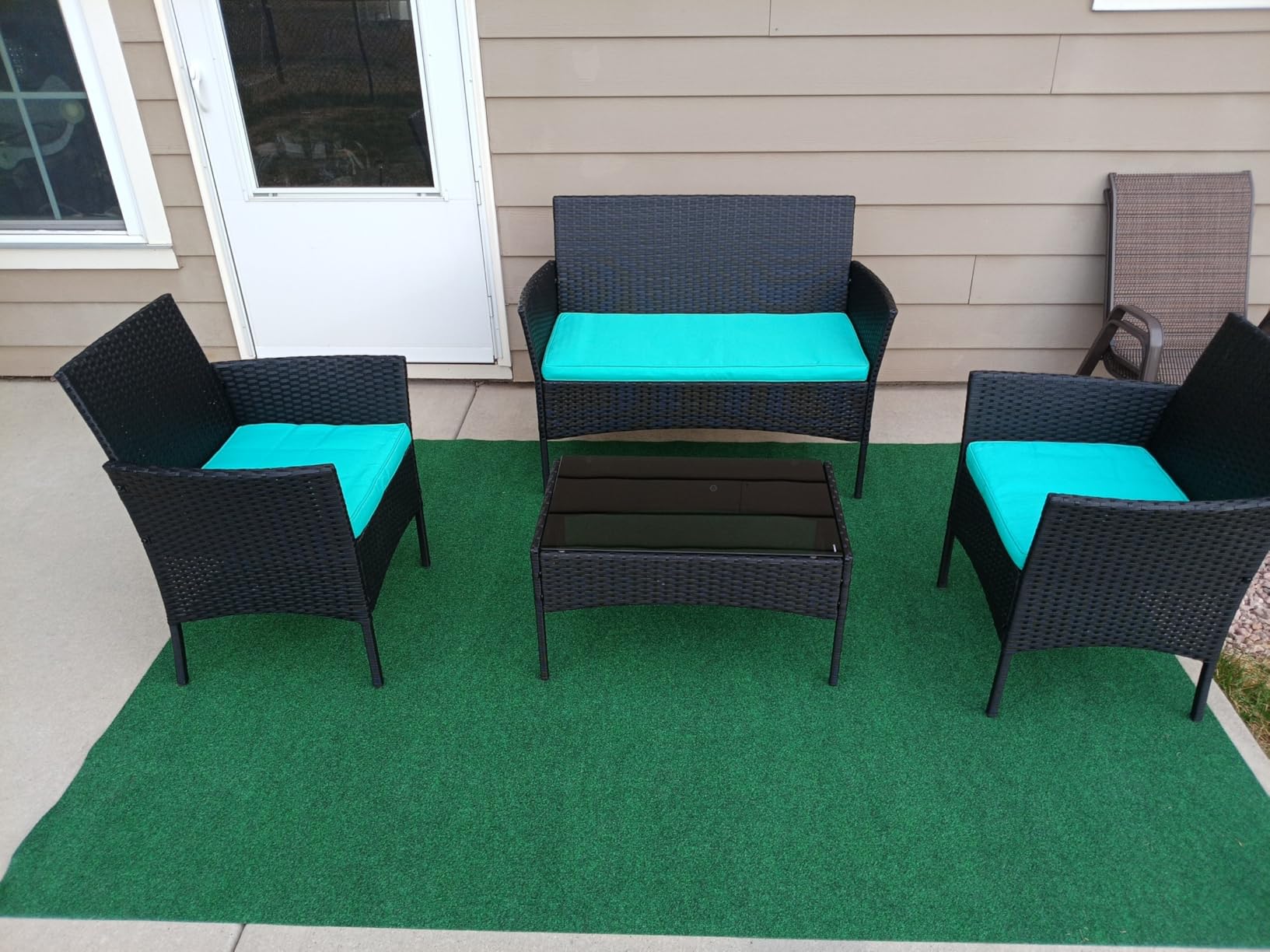 FDW 4-Piece Patio Furniture Set | Brown | Outdoor Wicker Furniture customer photo 2