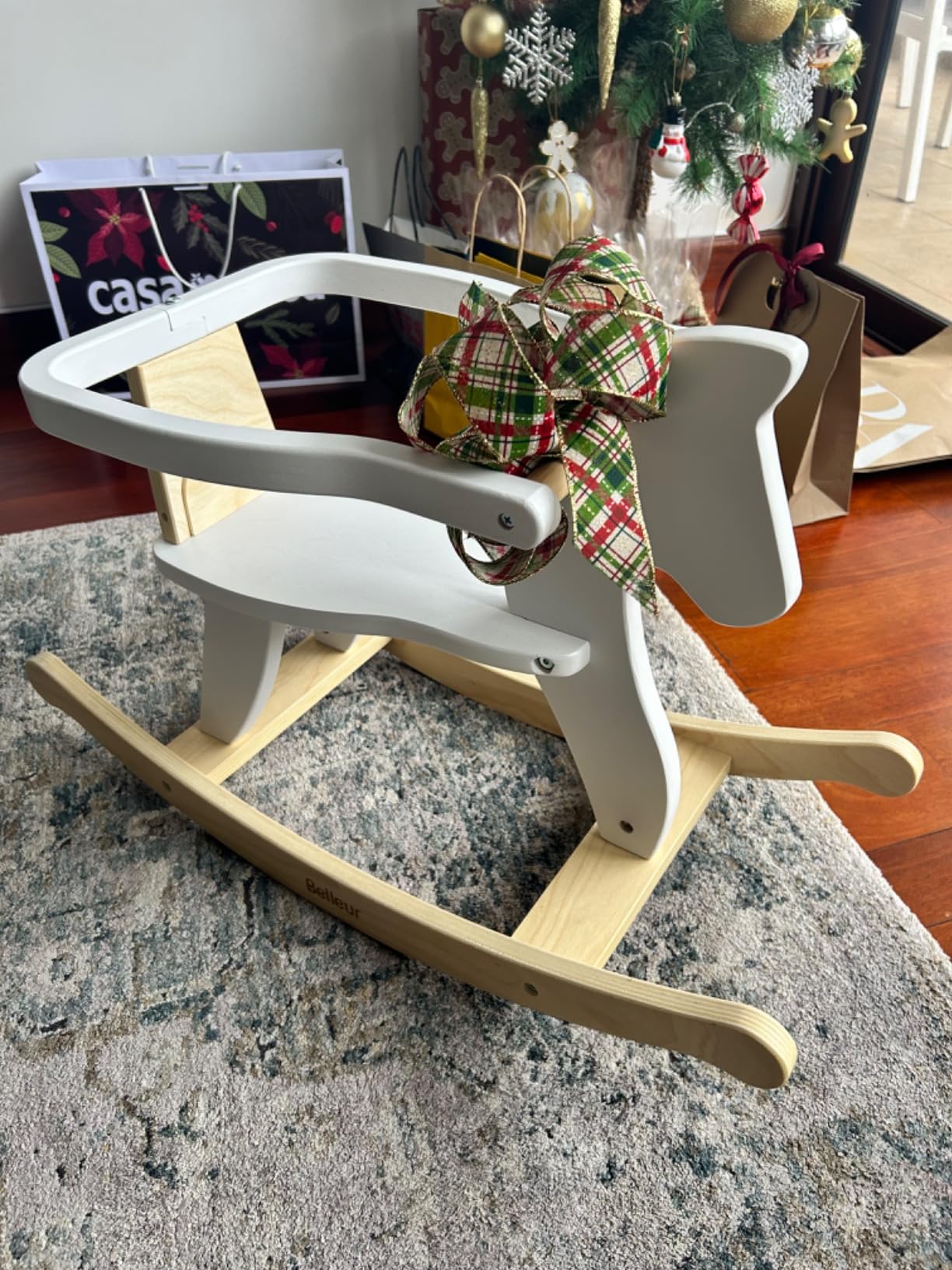 Belleur Rocking Horse for Kids 1-3 Years Old, Wooden Rocking Toy for Toddlers with Removable Fence for Indoor & Outdoor Activities, Baby Horse Riding Toy for Birthday & Visit Gifts customer photo 1