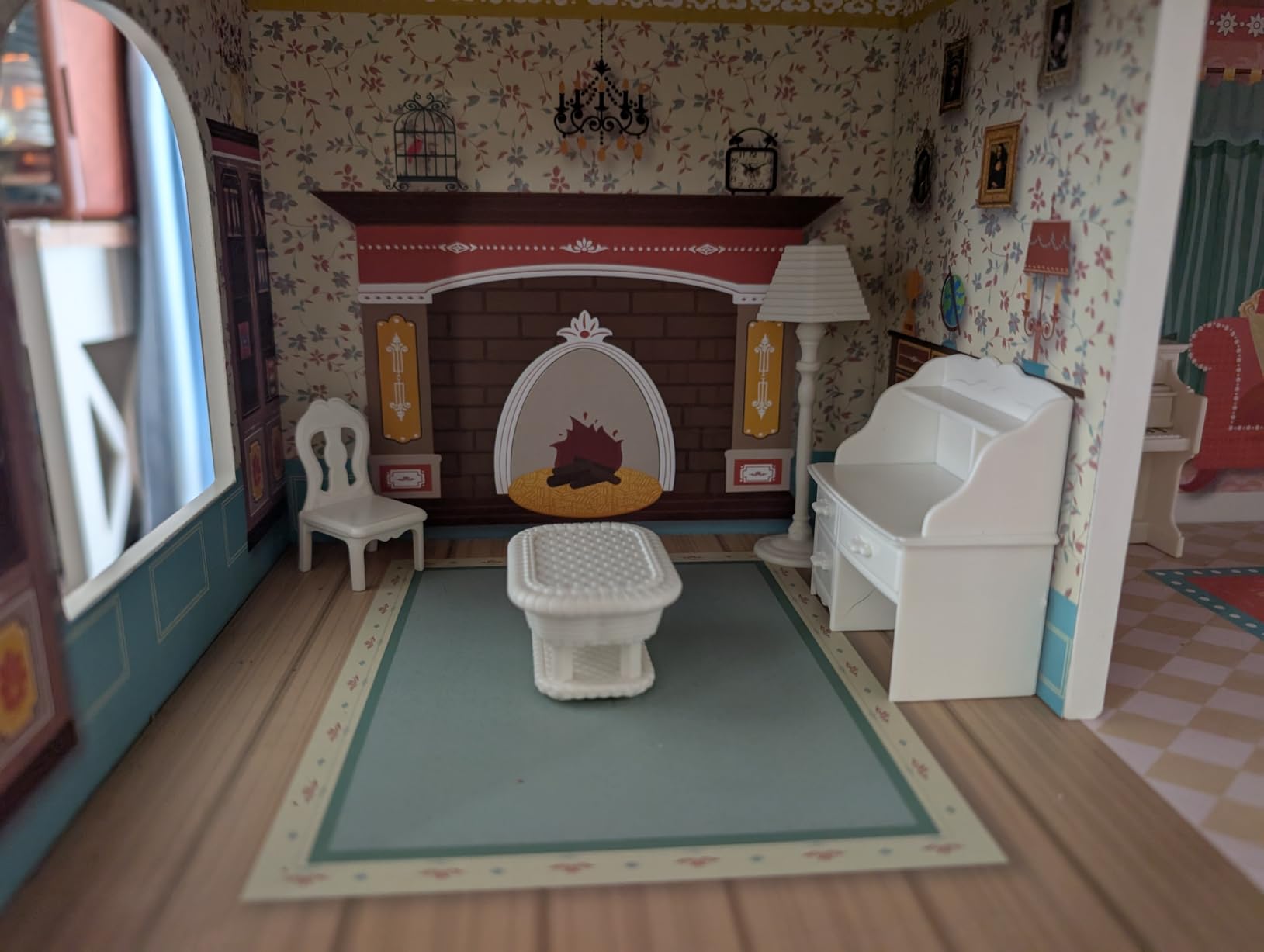 ROBUD Wooden Dollhouse with Furniture Blue for Girls 3-6 customer photo 2