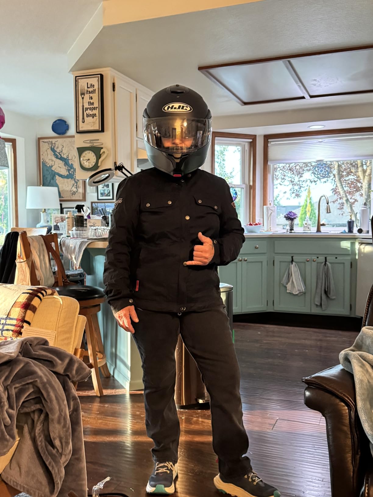HJC C91 Solid Modular Motorcycle Helmet with HJ-17 Pinlock Shield, DOT Approved (Semi Flat Black, Medium) customer photo 1