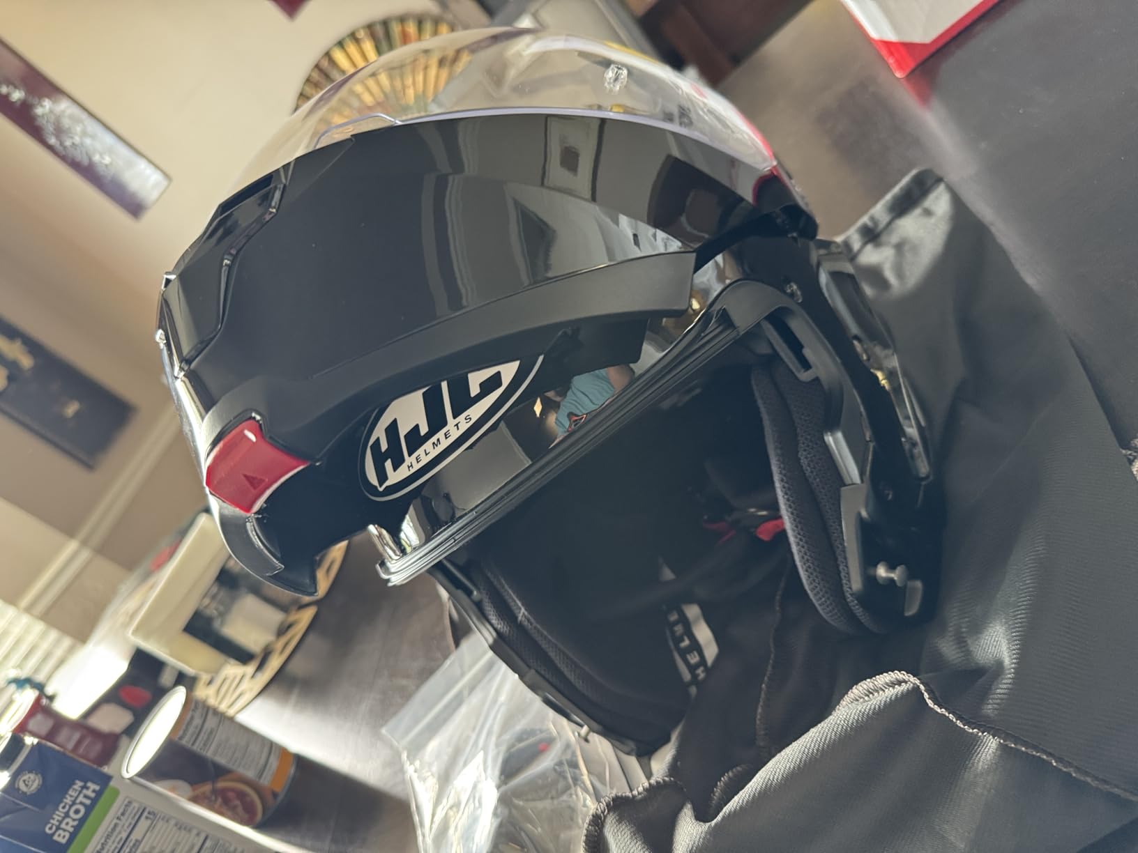 HJC C91 Solid Modular Motorcycle Helmet with HJ-17 Pinlock Shield, DOT Approved (Semi Flat Black, Medium) customer photo 2