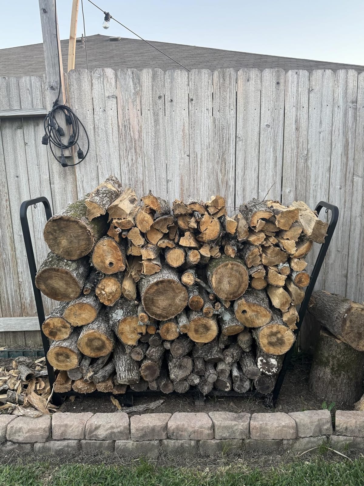 Firewood Rack Stand 6ft Heavy Duty Logs Carrier Holder for Outdoor Indoor Fireplace, Matte Black customer photo 1