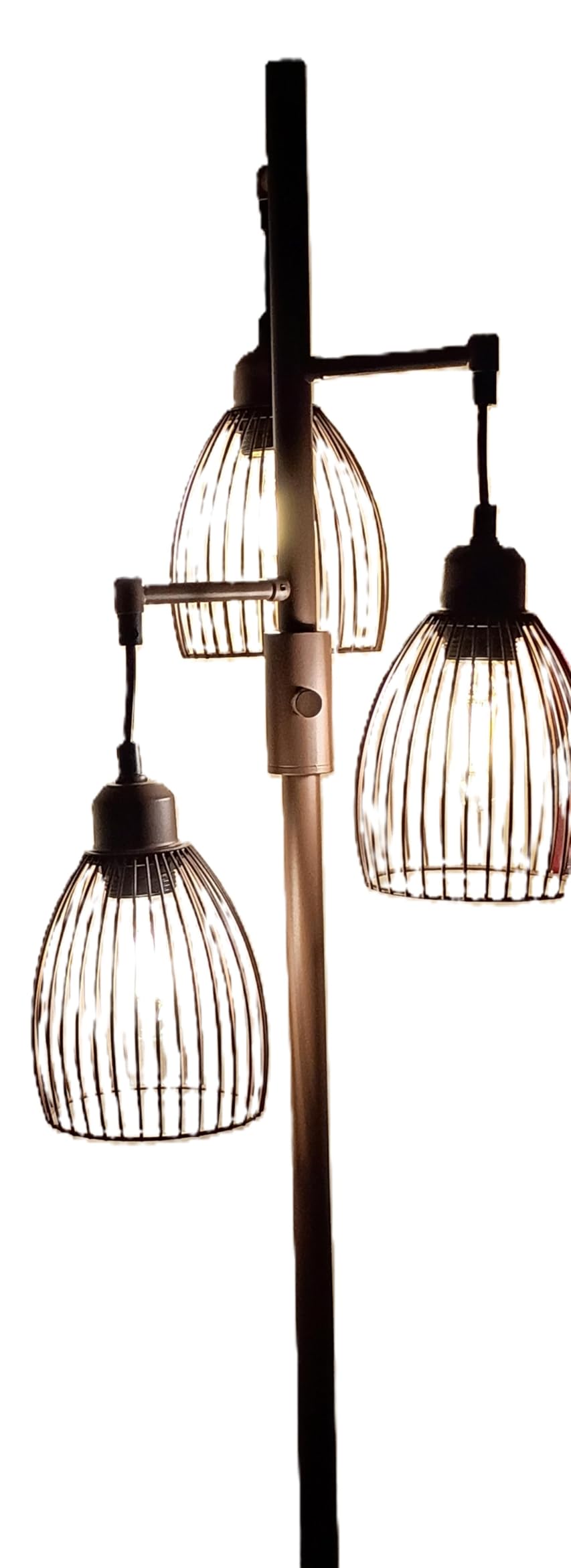 Dimmable Floor Lamp, 3 x 800LM LED Edison Bulbs Included, Farmhouse Industrial Floor Lamp Standing Tree Lamp with Elegant Teardrop Cage Tall Lamps for Living Room Bedroom Office Dining Room-Black customer photo 1