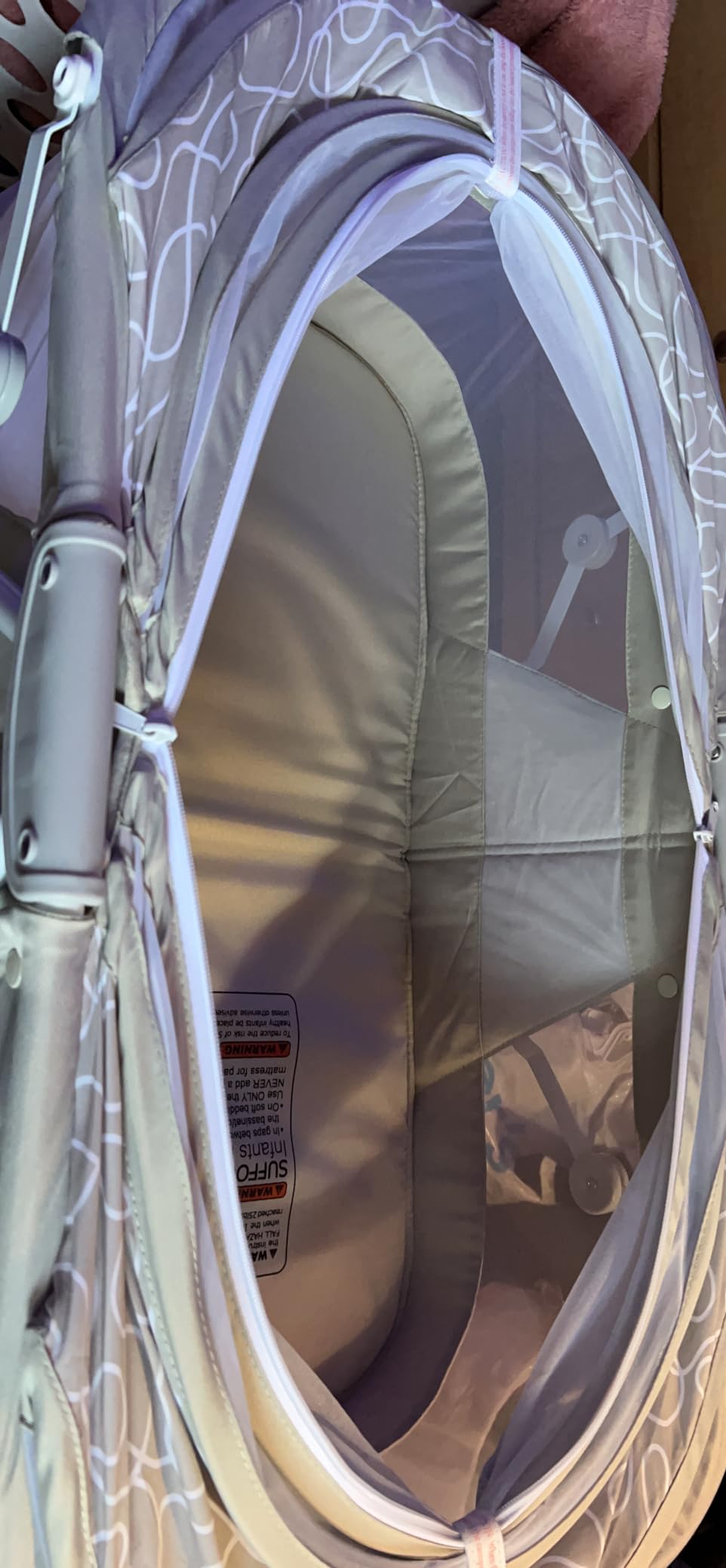 Dream On Me Karley Portable Infant Bassinet, Double Mesh Canopy, Cool Grey customer photo 2