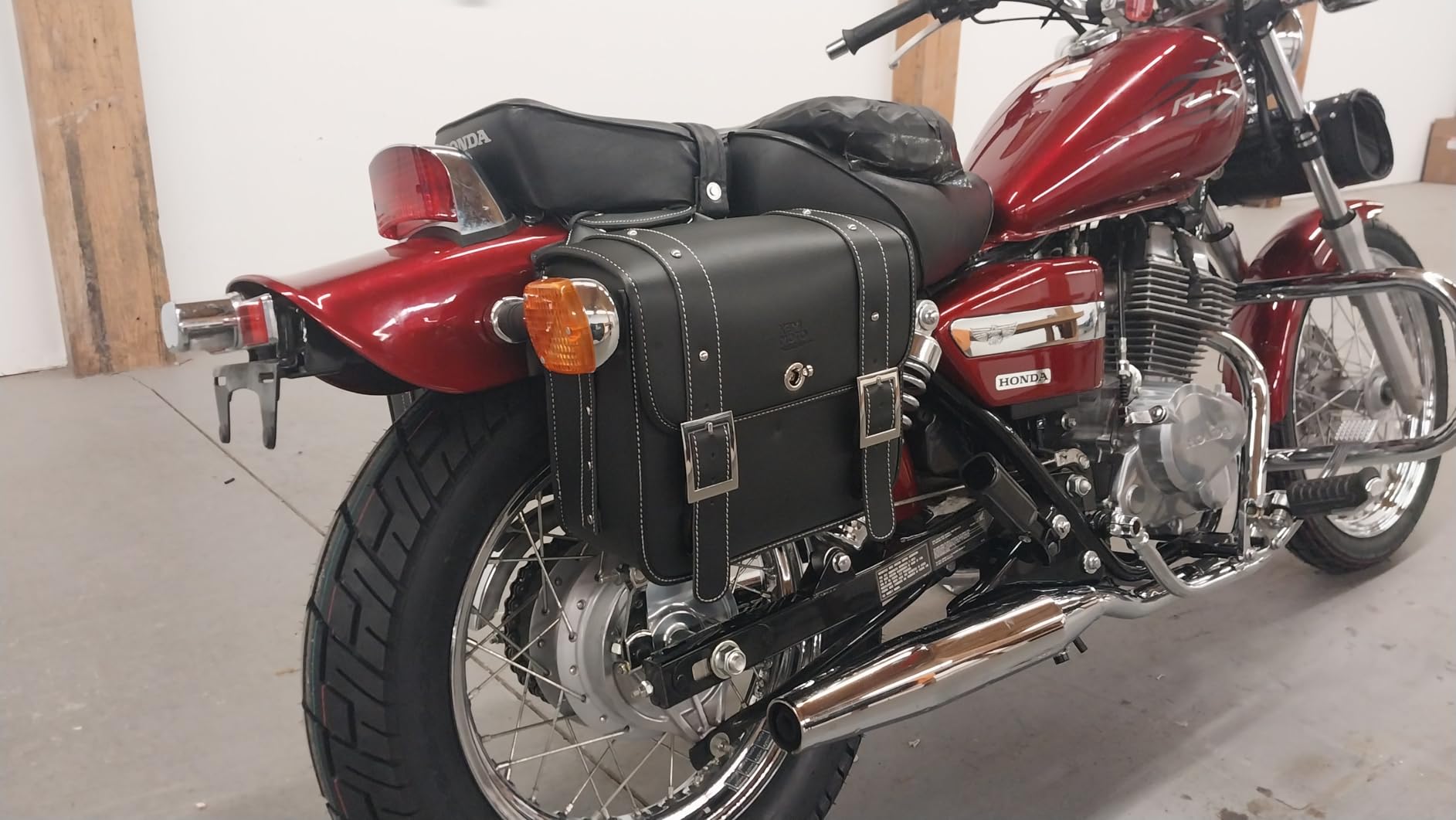 KEMIMOTO PU Leather 20L Motorcycle Saddlebags with Cup Holder Throw Over customer photo 1