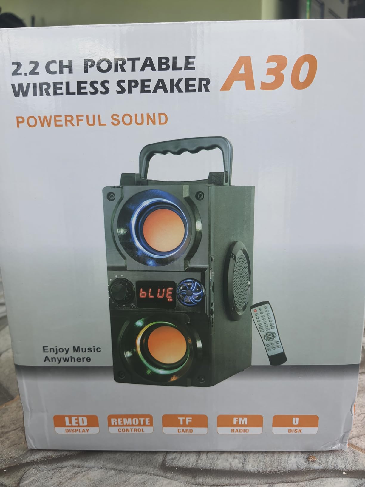 Bluetooth Speaker, 40W (60W Peak) Portable Wireless Speaker with Colorful Lights, Double Subwoofer Heavy Bass, FM Radio, MP3 Player, Bluetooth 5.0, Loud Stereo speakers for Home Outdoor Party Camping customer photo 1