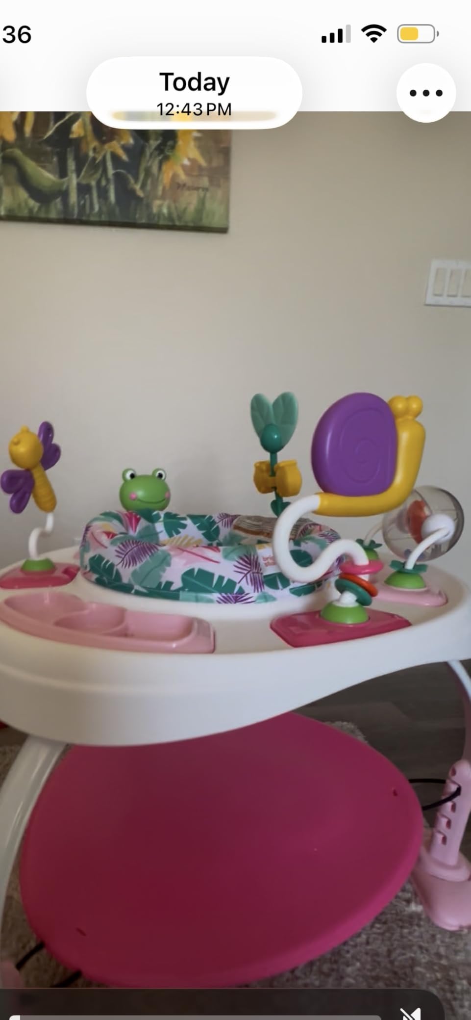 Bright Starts Bounce Bounce Baby 2-in-1 Activity Center Jumper & Table - Playful Pond (Green), 6 Months+ customer photo 2