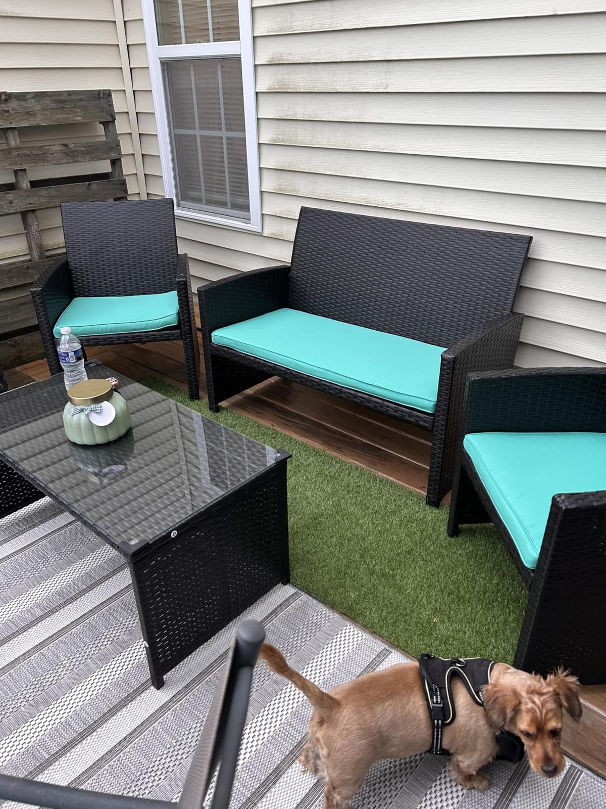 Best Choice Products 4-Piece Outdoor Wicker Patio Conversation Furniture Set for Backyard w/Coffee Table, Seat Cushions - Gray/Gray customer photo 2