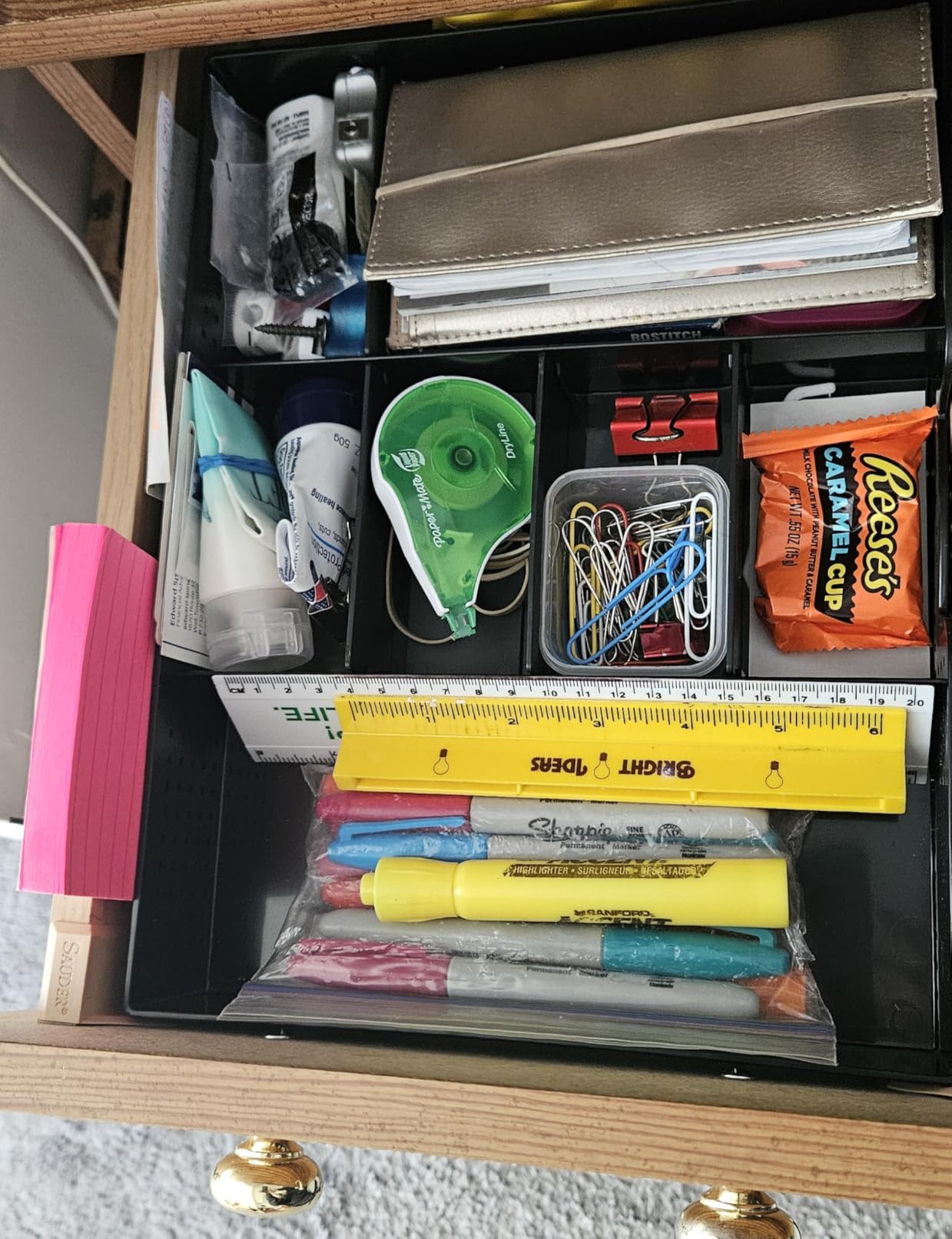 Simple Houseware Drawer Organizer Tray, 9 Adjustable Compartments, White customer photo 2