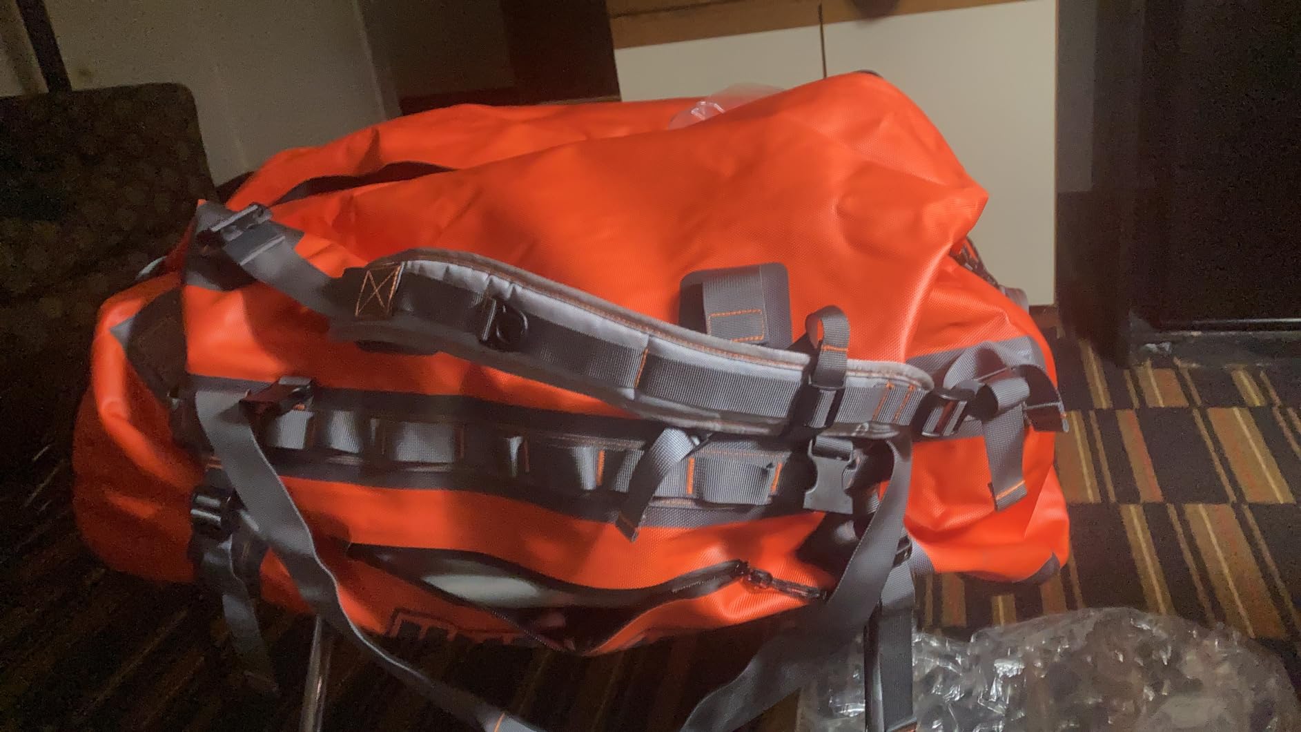 UNPLUG Ultimate Adventure | 1680D Heavy Duty Waterproof Bag | Large Travel Bag which can be Used for Camping, Motorcycling, Boating, or Hunting|110L Adventure Orange customer photo 2