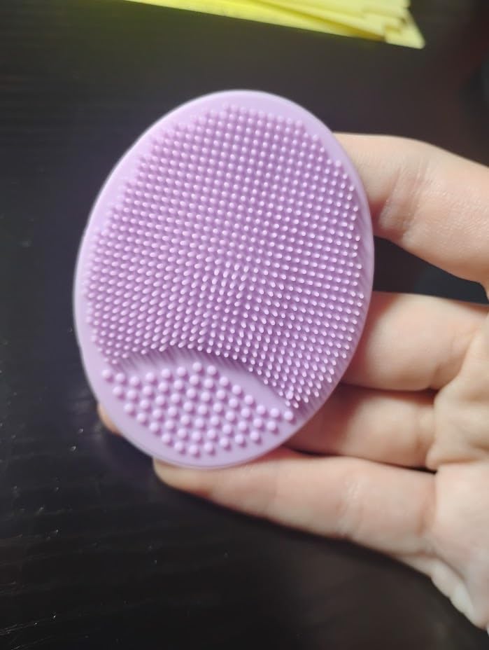 4 Pack Face Scrubber,JEXCULL Soft Silicone Facial Cleansing Brush Face Exfoliator Blackhead Acne Pore Pad Cradle Cap Face Wash Brush for Deep Cleaning Skin Care customer photo 1