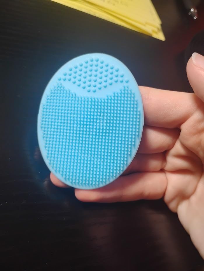 4 Pack Face Scrubber,JEXCULL Soft Silicone Facial Cleansing Brush Face Exfoliator Blackhead Acne Pore Pad Cradle Cap Face Wash Brush for Deep Cleaning Skin Care customer photo 2
