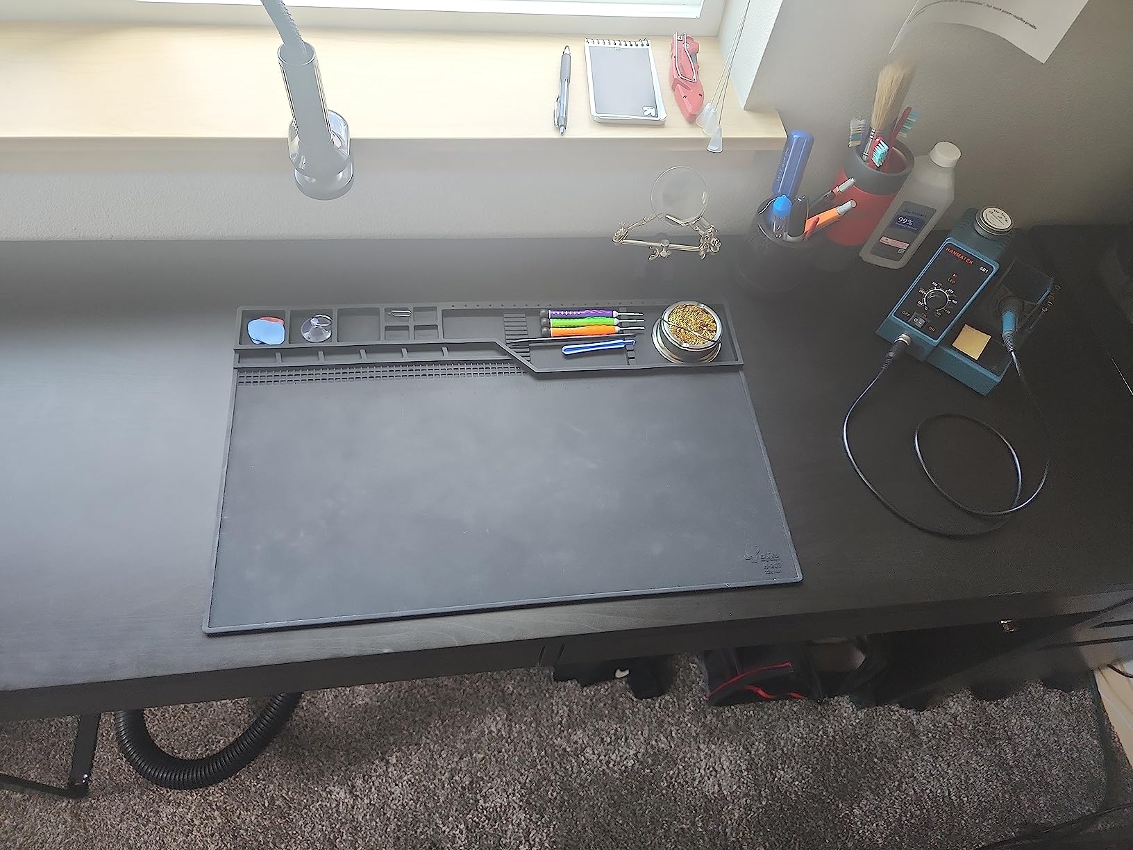 HTM-201 Black Silicone Repair Mat Heat Resistant Electronic Repair Mat for Soldering, Electronics, Computer Repair Etc customer photo 2