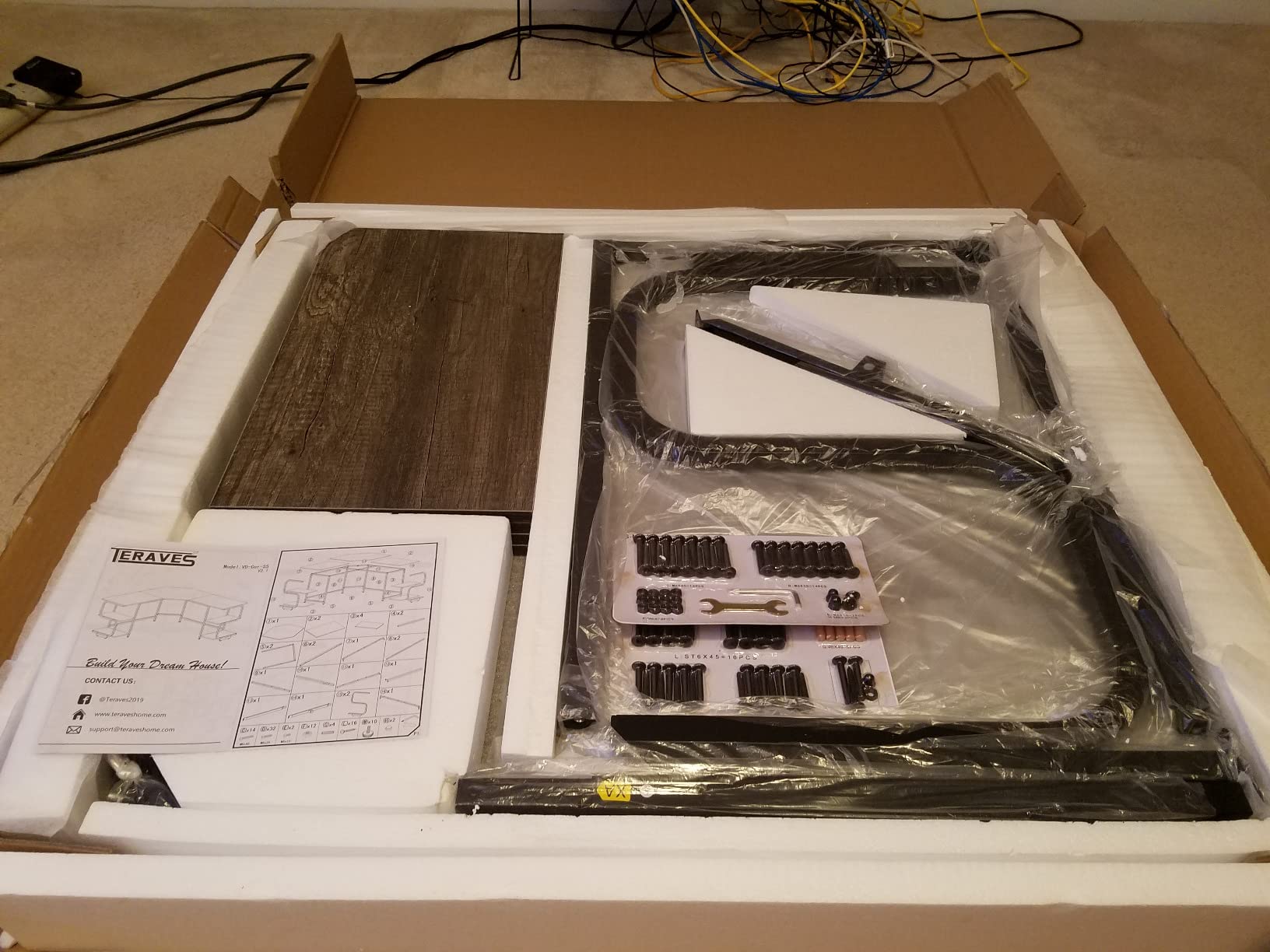 L Shaped Desk with Shelves,64.84