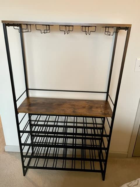 Bamboo Wine Rack, Sturdy and Durable Countertop Wine Storage Cabinet Shelf for Pantry - 4 Tiers 16 Bottle Wine Rack customer photo 1