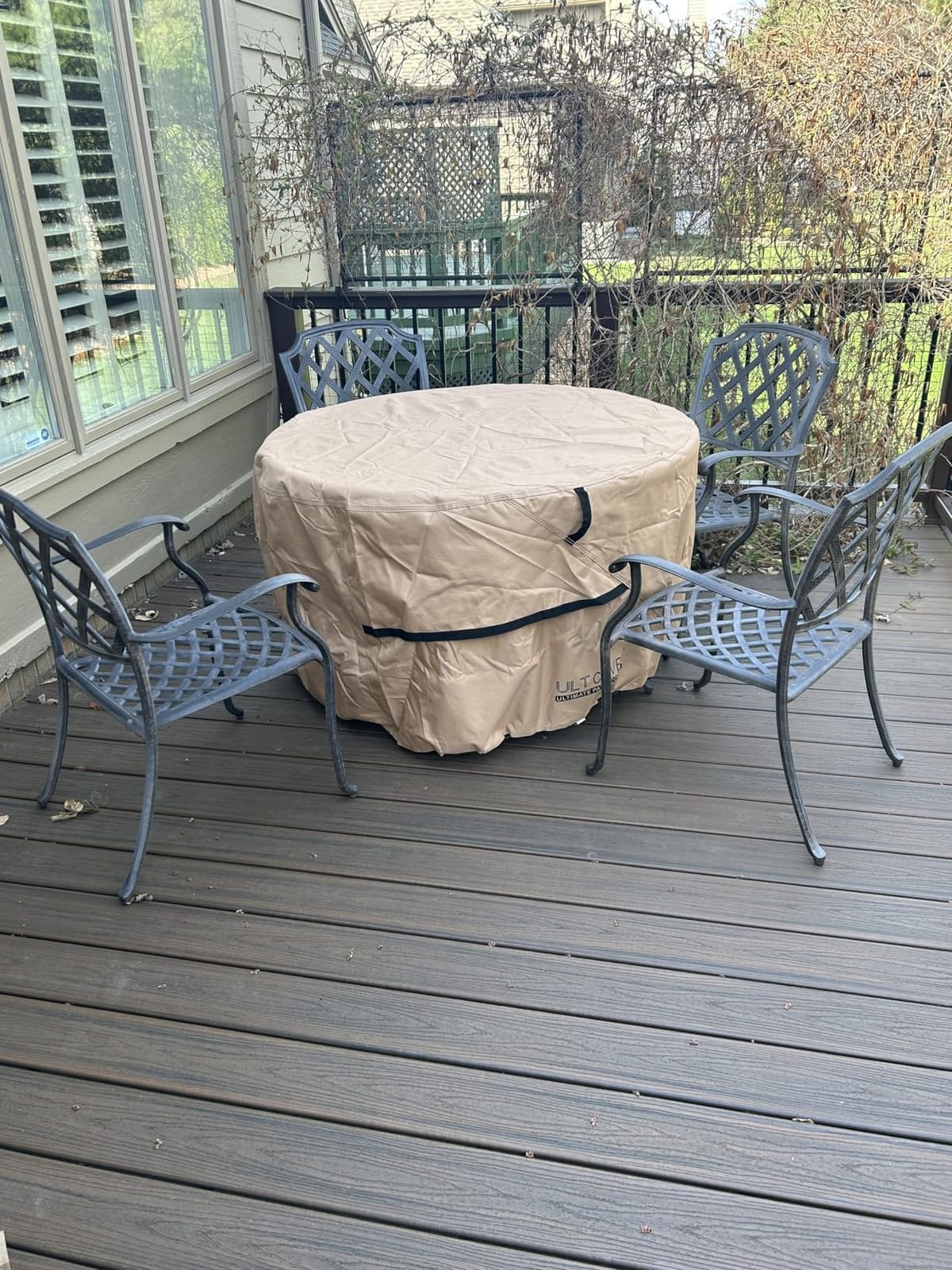 ULTCOVER Waterproof Round Patio Table Cover 108 inch customer photo 2