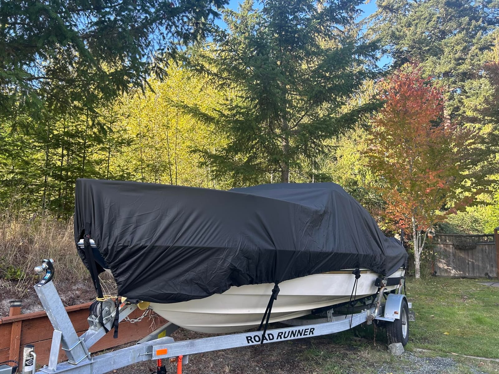 Mancro Boat Cover, Heavy Duty 17-19ft Waterproof Trailerable Boat Cover customer photo 1