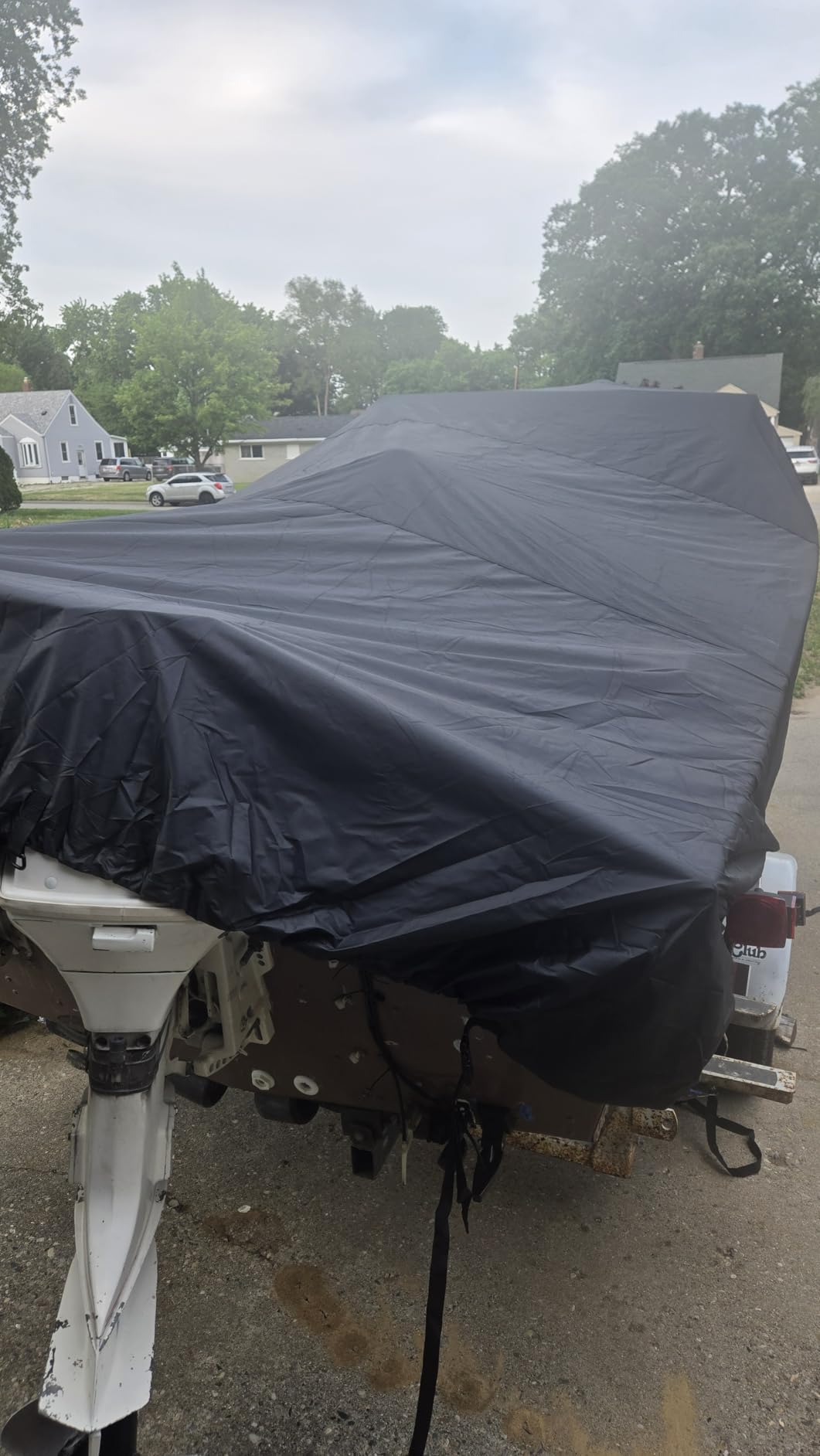 Mancro Boat Cover, Heavy Duty 17-19ft Waterproof Trailerable Boat Cover customer photo 2