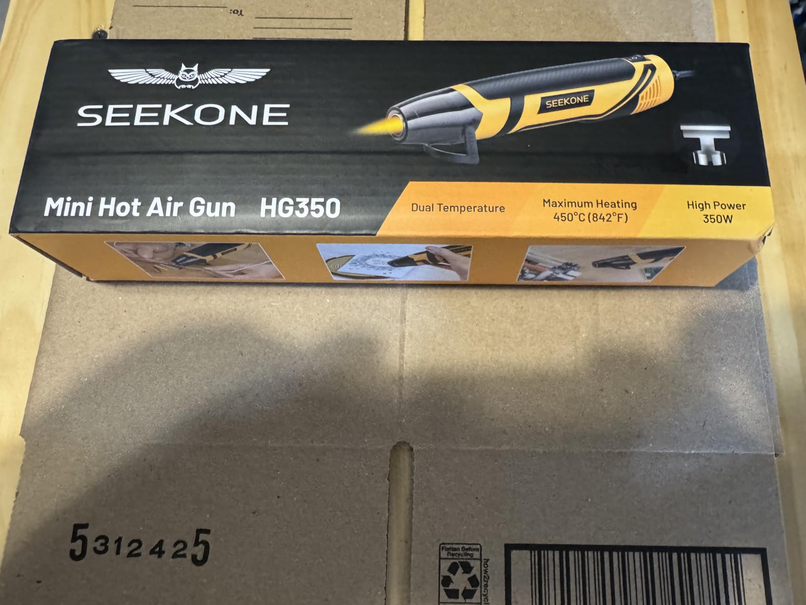 SEEKONE 350W Mini Heat Gun with 2-Temp Settings 842℉ & 500℉ customer photo 1