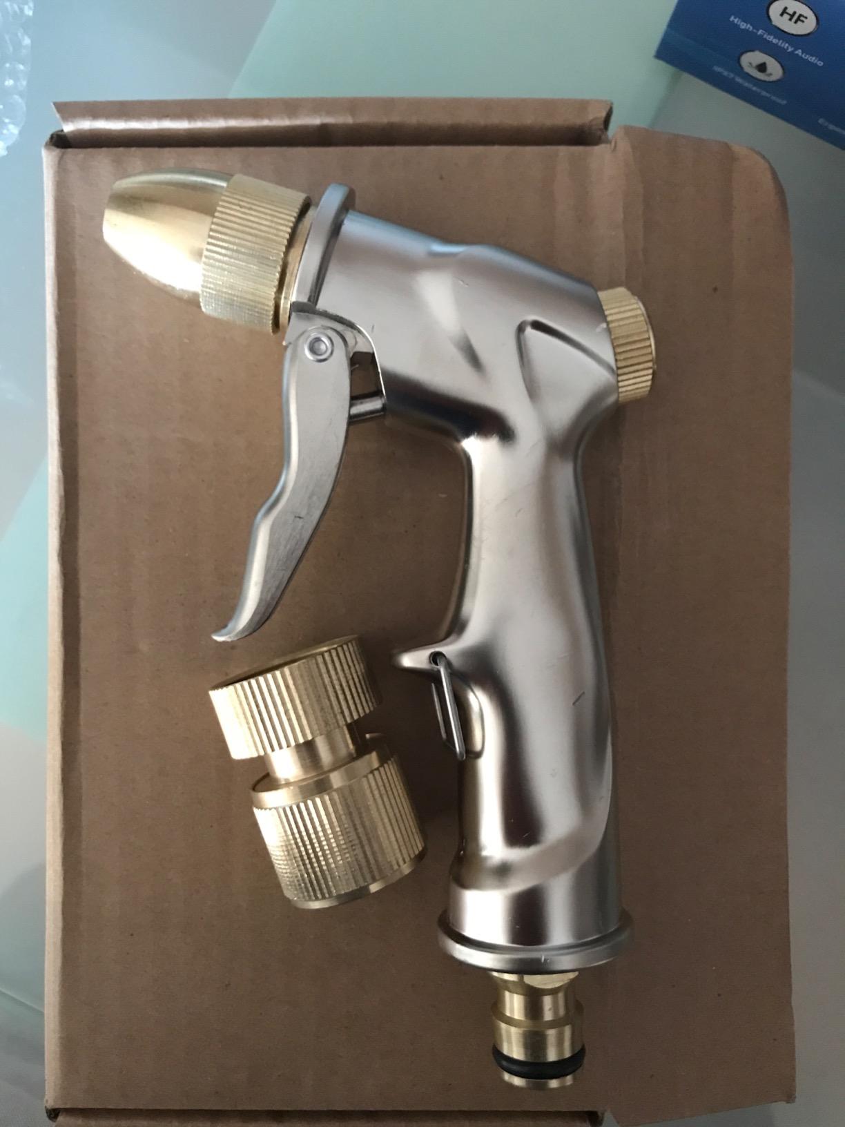 ESOW Garden Hose Nozzle, Heavy Duty Metal with Brass Nozzle, 4 Modes customer photo 2