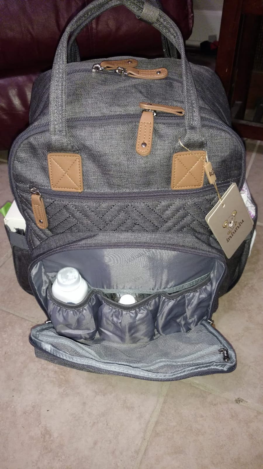 iniuniu Baby Diaper Bag Backpack, 4 in 1 kit Large Capacity Travel Backpack customer photo 2