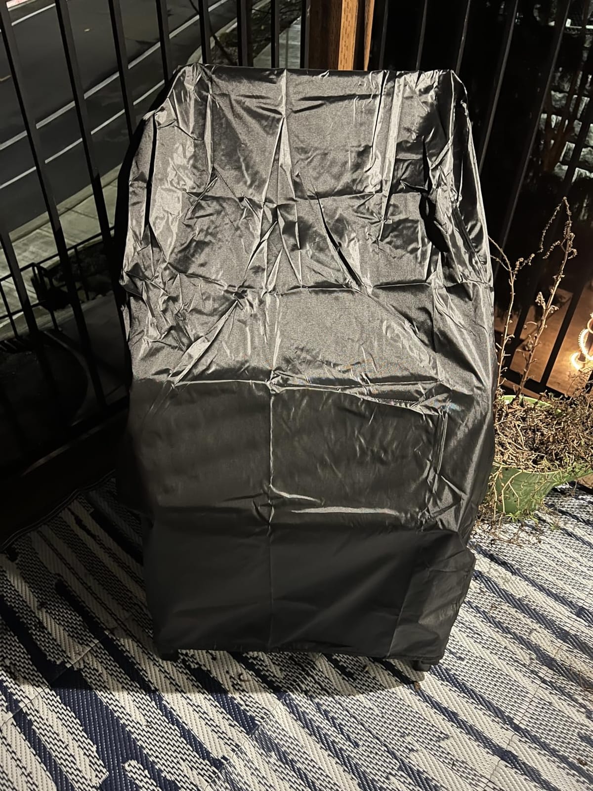 Stacking Outdoor Chair Cover Waterproof, Uranshin Outdoor Patio Furniture Covers Stacked Chairs 210D, Lounge Chair Covers Outdoor Stack Chairs for All Weather Protection, Black, 25