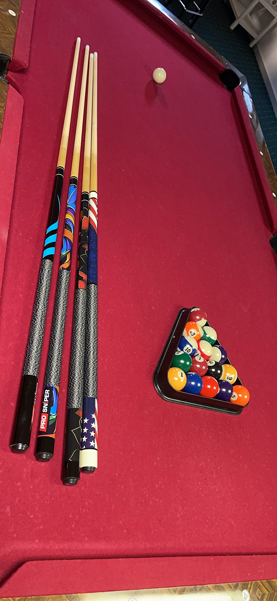 Prosniper Premium Pool Sticks Set of 4 | 58-Inch, 19-Oz Canadian Maple Pool Cue with Low-Deflection Shaft & 4 Extra Chalks | Pro-Grade Billiard Cue for Home & Bar Play customer photo 1