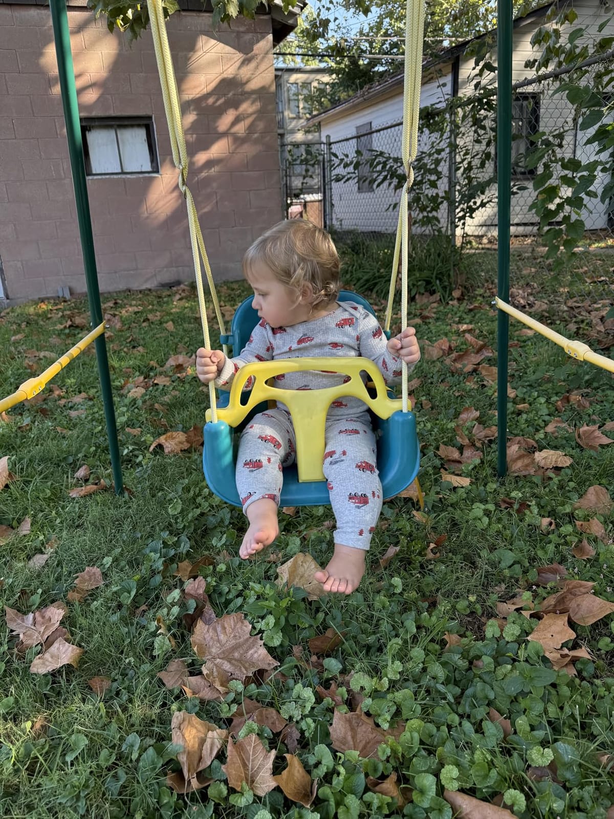 FUNLIO Toddler Swing with Foldable Metal Stand for Toddlers Aged 1~10 Years, 3-in-1 Baby Swing Set with 4 Sandbags for Backyard/Indoor/Outdoor Play, Easy to Assemble & Store customer photo 1