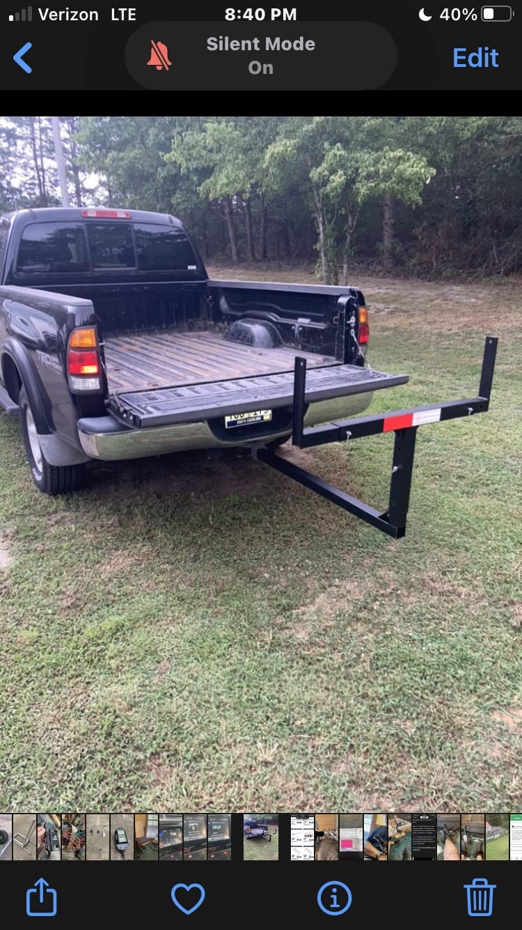 PENSUN Truck Bed Extender, 2 in 1 Design Foldable Pick Up Truck Bed Hitch Mount Extension Rack for Canoe Kayak Ladder Lumber, 800lbs Load Capacity, w/Reflective Tapes (Truck Bed Extender) customer photo 1