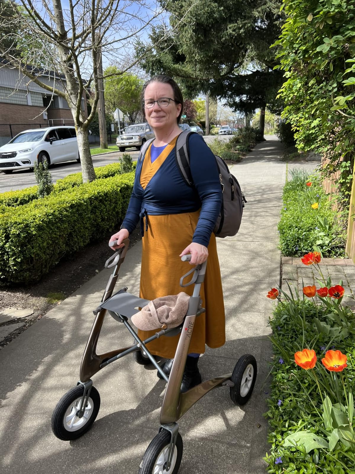 byACRE Carbon Overland/All Terrain Carbon rollator/Big Pneumatic Wheels/Lightweight at only 14.8 lbs/Foldable with seat customer photo 1
