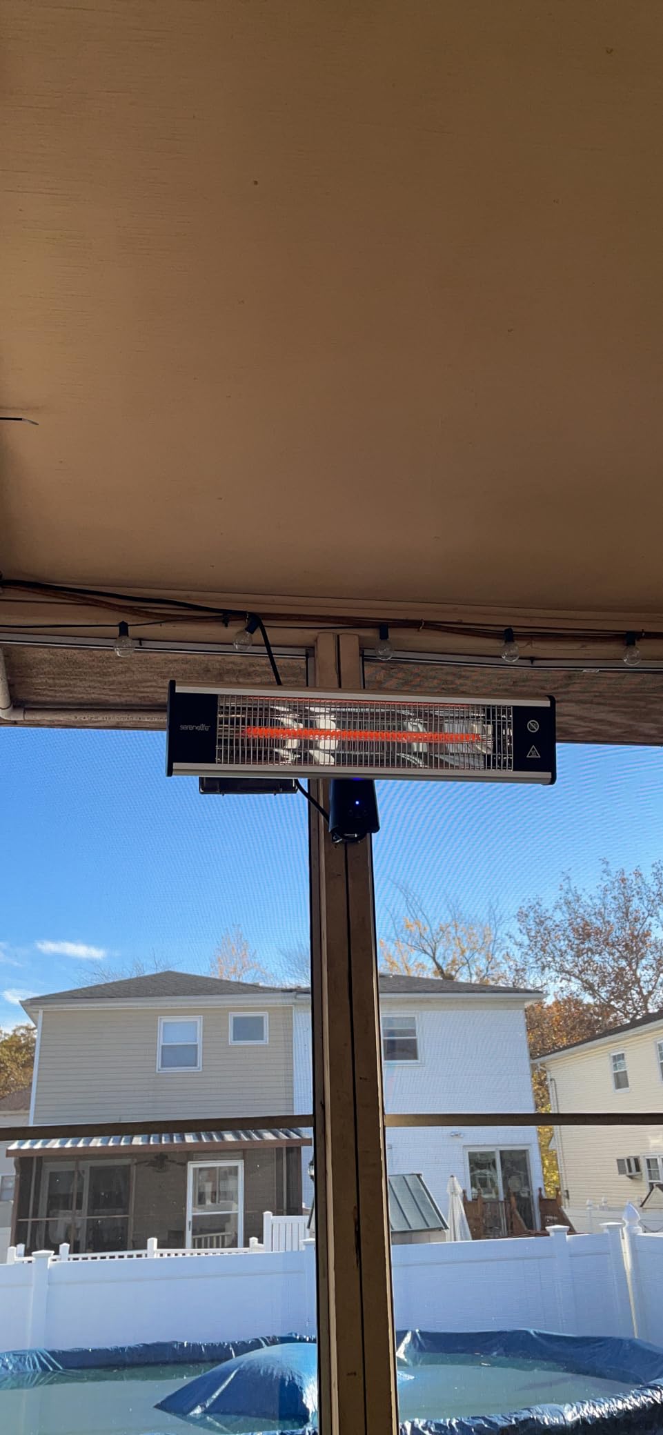 SereneLife Infrared Patio Heater, Wall-Mounted Electric Heater with Remote Control, 1500W, IP65 Approved, Odorless, Indoor/Outdoor for Patio, Restaurant, Backyard, Garage, Decks customer photo 2