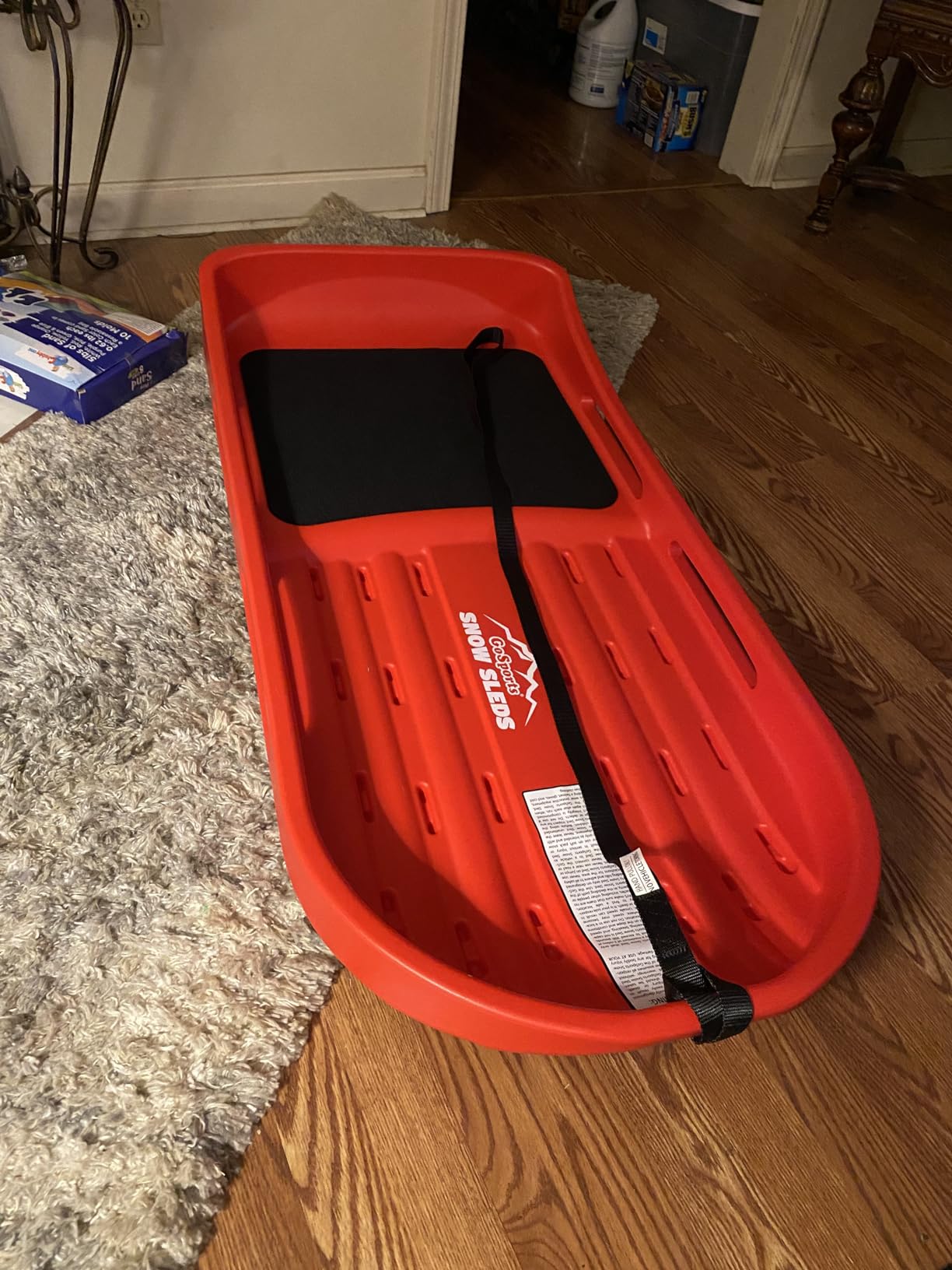 GoSports 2 Person Premium Snow Sled - Choose Red or Blue - Double Walled Construction, Pull Strap and Padded Seat customer photo 1