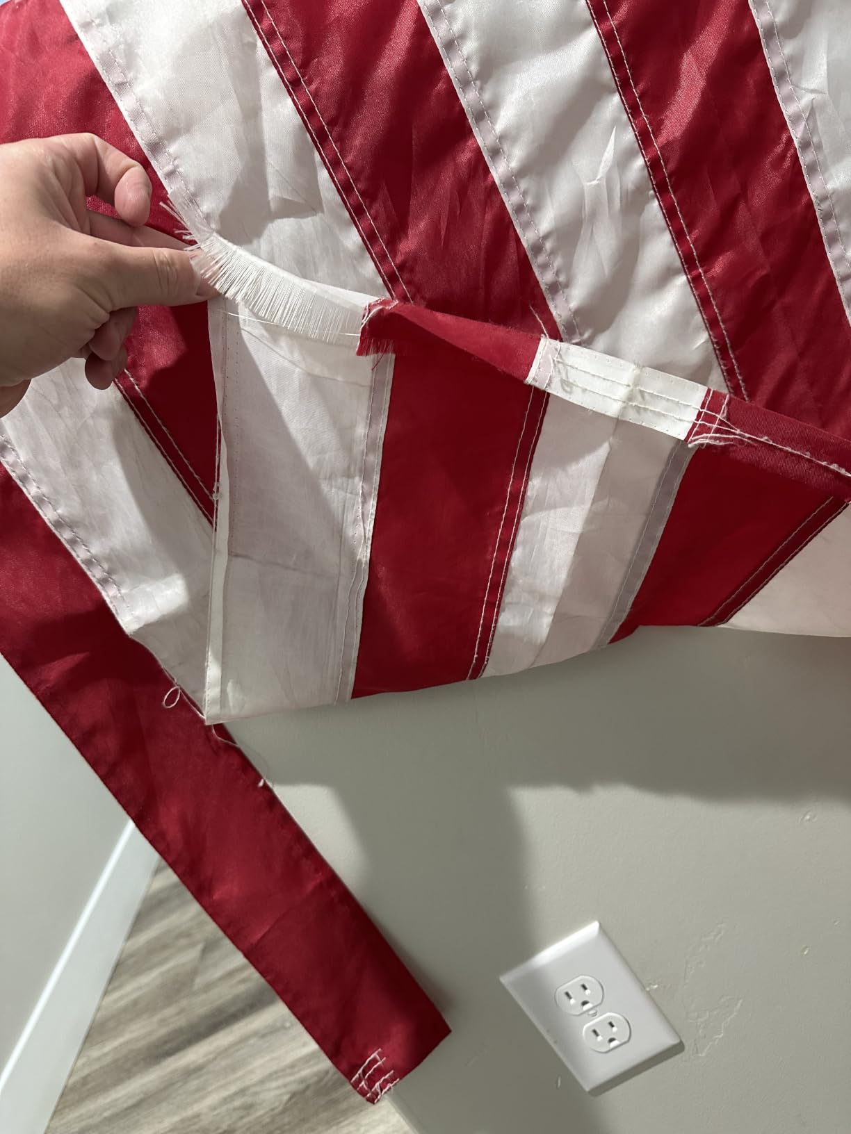 American Flag with Pole - Includes 5ft Heavy Duty Flag Pole Holder for Outside House,3x5 Embroidered US Flag and Wall Mount Bracket,Tangle Free Flagpoles Kit for Porch,Garage,Outdoor customer photo 2