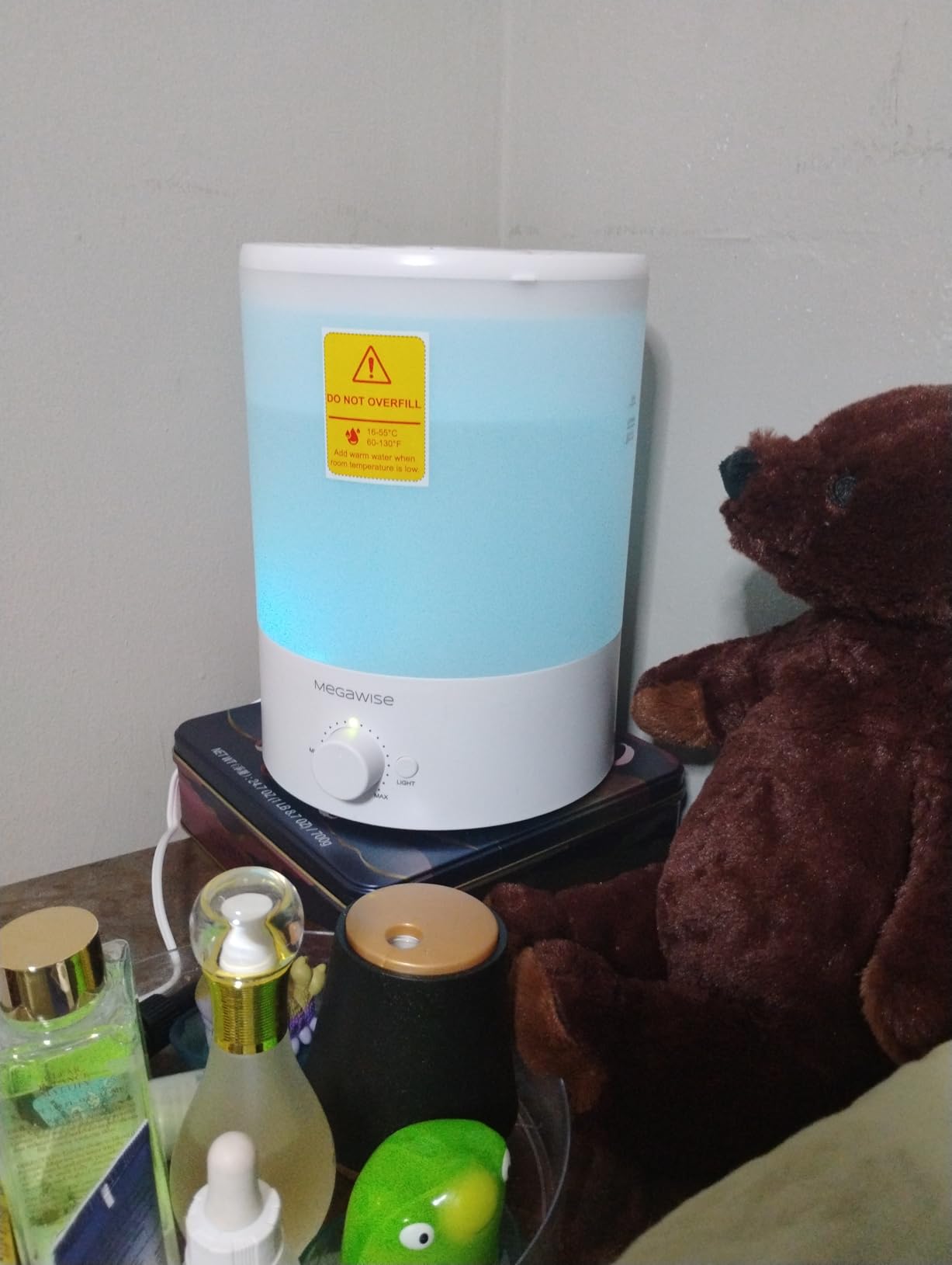 MegaWise Healthy Top-Refill Cool Mist Humidifiers for Bedroom, 24dB Ultrasonic Air Vaporizer with Water Filter for Baby [PP Material], Colorful Night Light,1 Gal Essential Oil Diffuser, Auto Shut Off customer photo 2