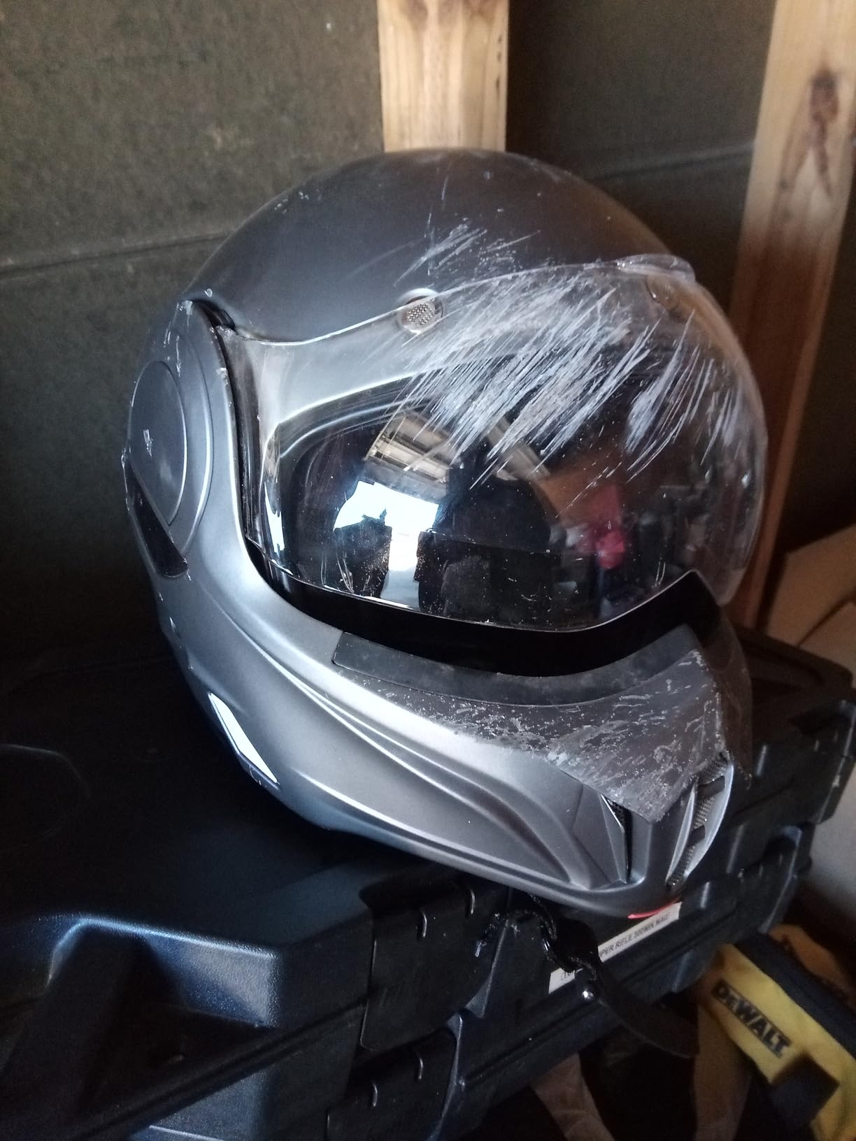 ILM Vintage Full Face Modular Motorcycle Helmet for Adults Men ATV UTV Snowmobile with 180° Reversible Chin Guard DOT ILM-B707(Matte Black, M) customer photo 2