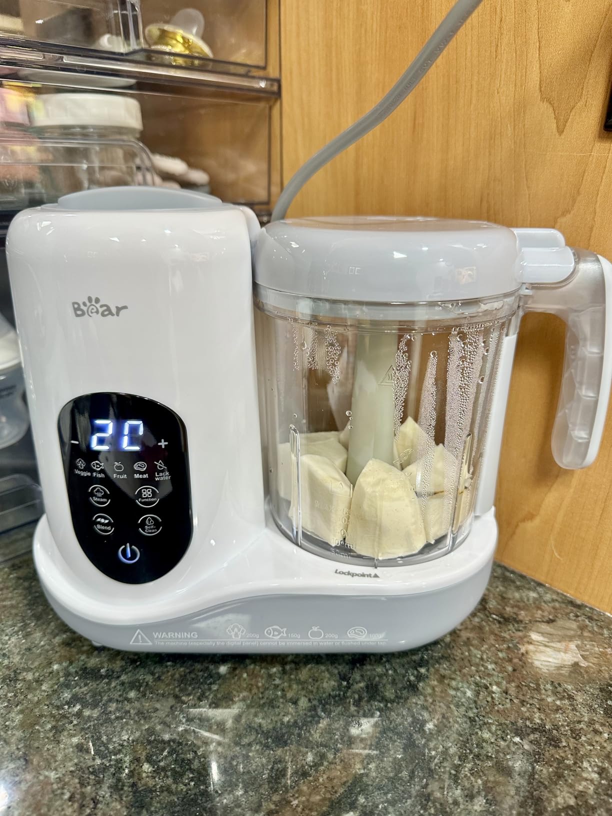 BEAR 2024 Baby Food Maker, One-Step & Easy to Use, Smart Touchscreen, White customer photo 1