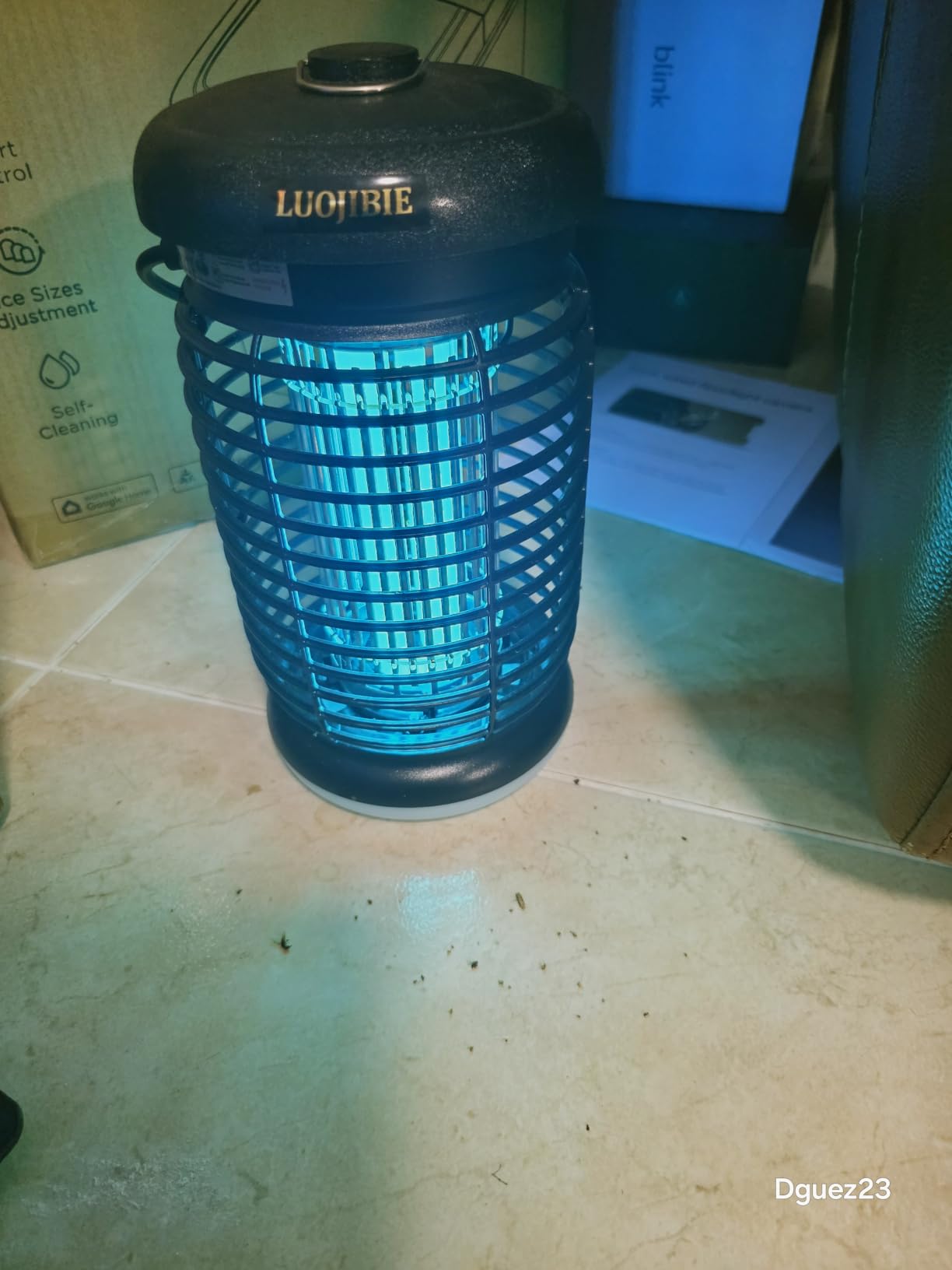 LUOJIBIE Bug Zapper Outdoor, Electric Mosquito Killer Fly Trap with UV/LED Light, 4200V High Voltage Waterproof Flying Insect Zapper for Backyard Patio, Indoor Mosquito Zapper for Home Garage customer photo 1