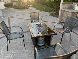 Propane Fire Pit Table,44 Inch 55000 BTU Outdoor Gas Fire Pit Rectangular with Glass Wind Guard for Outside Patio Deck (Gray-Aluminum Top) customer photo 2