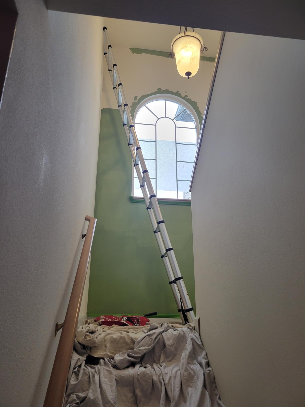SocTone 12.5FT Telescoping Ladder with Stabilizers, Extension ladder | Heavy Duty 330lbs Max Capacity, Multi-Purpose Collapsible Telescopic Rv Ladder for Household or Outdoor Work